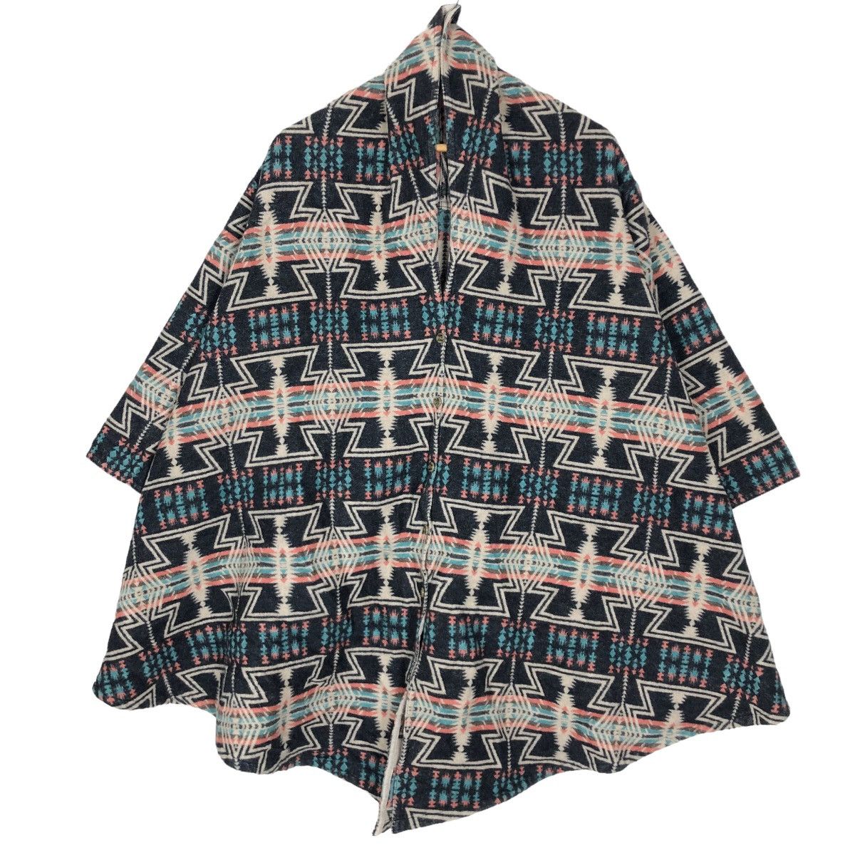 Japanese Brand Journal Standard Wool Poncho Sweater Navajo Pattern Size US S / EU 44-46 / 1 - 1 Thumbnail