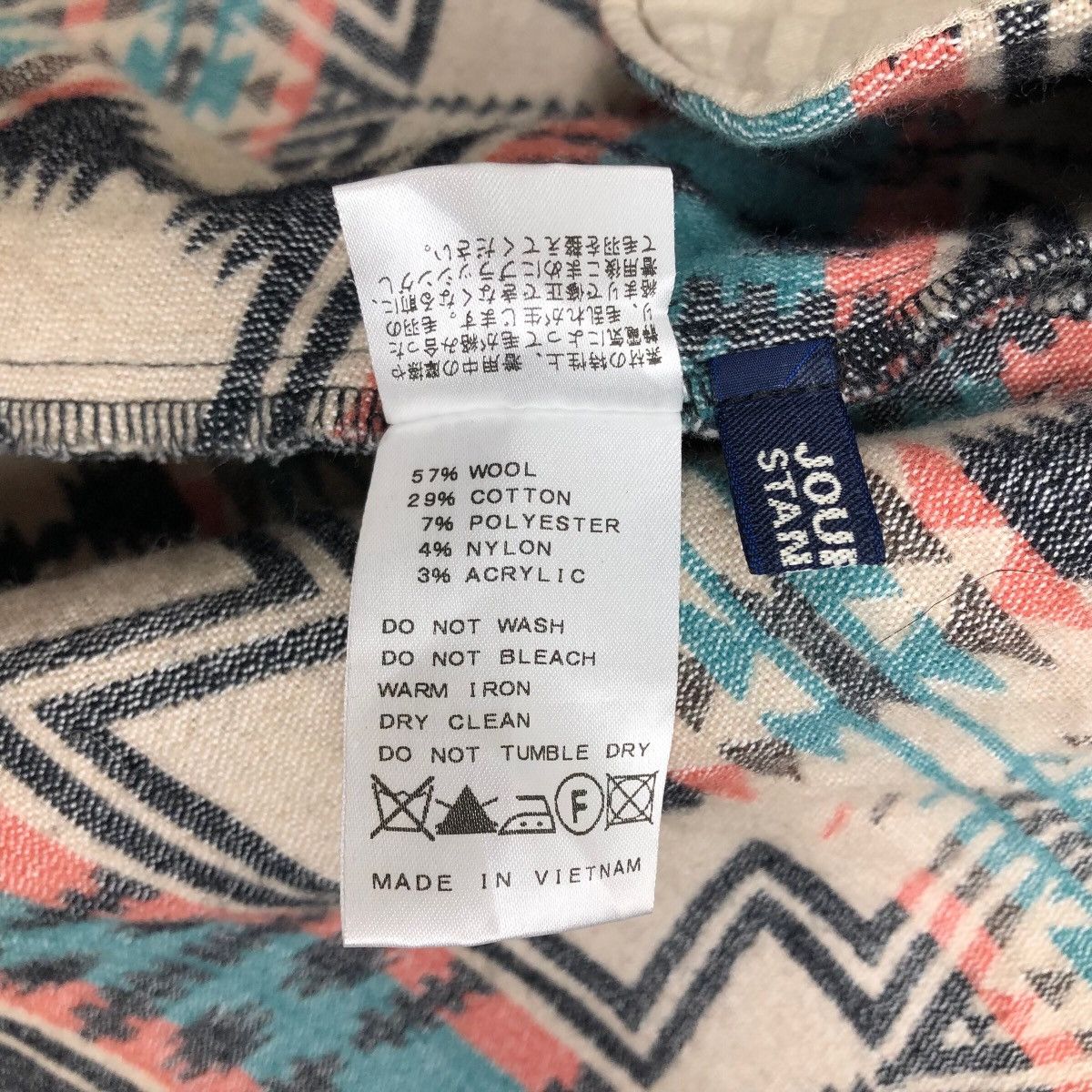 Japanese Brand Journal Standard Wool Poncho Sweater Navajo Pattern Size US S / EU 44-46 / 1 - 7 Thumbnail