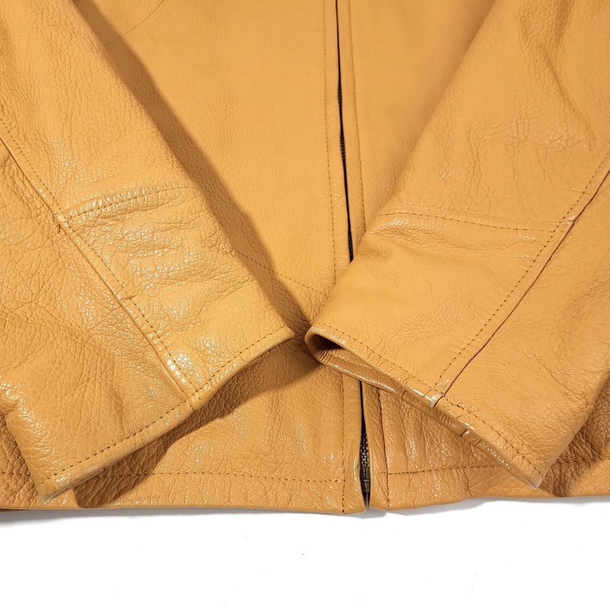 Genuine Leather × Vintage VTG Winlit 1969 Tan Genuine Leather Moto Jacket Size US S / EU 44-46 / 1 - 7 Thumbnail