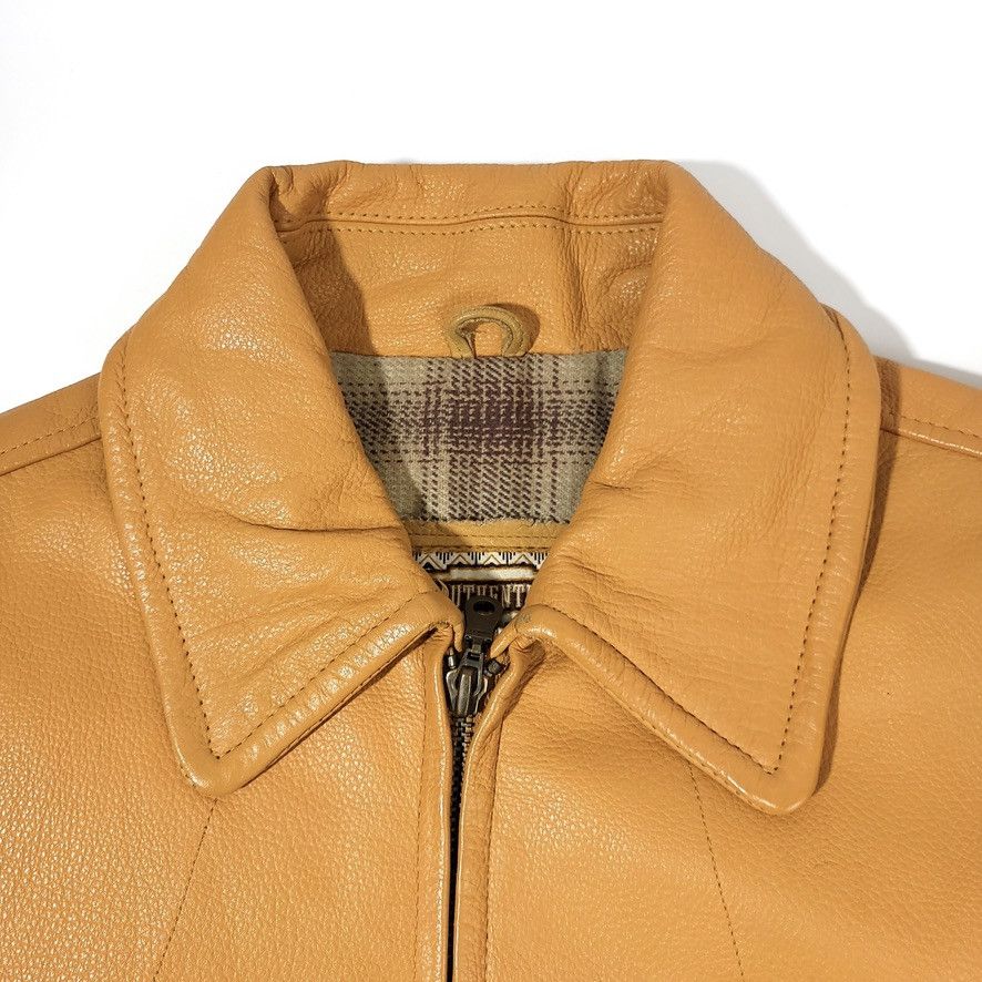 Genuine Leather × Vintage VTG Winlit 1969 Tan Genuine Leather Moto Jacket Size US S / EU 44-46 / 1 - 8 Thumbnail