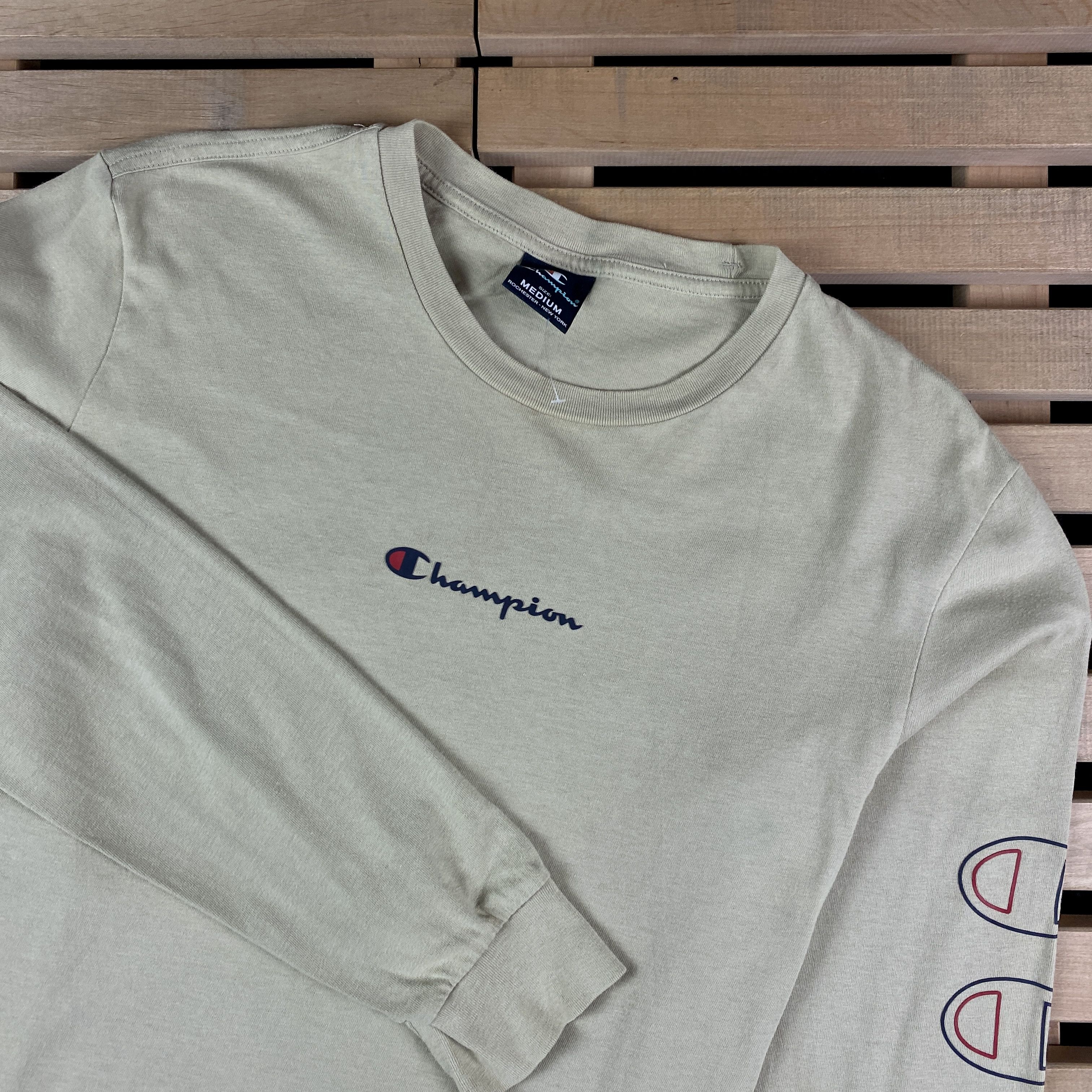 Champion × Vintage Mens T Shirt Long Sleeve Champion Vintage Size M Size US M / EU 48-50 / 2 - 2 Thumbnail