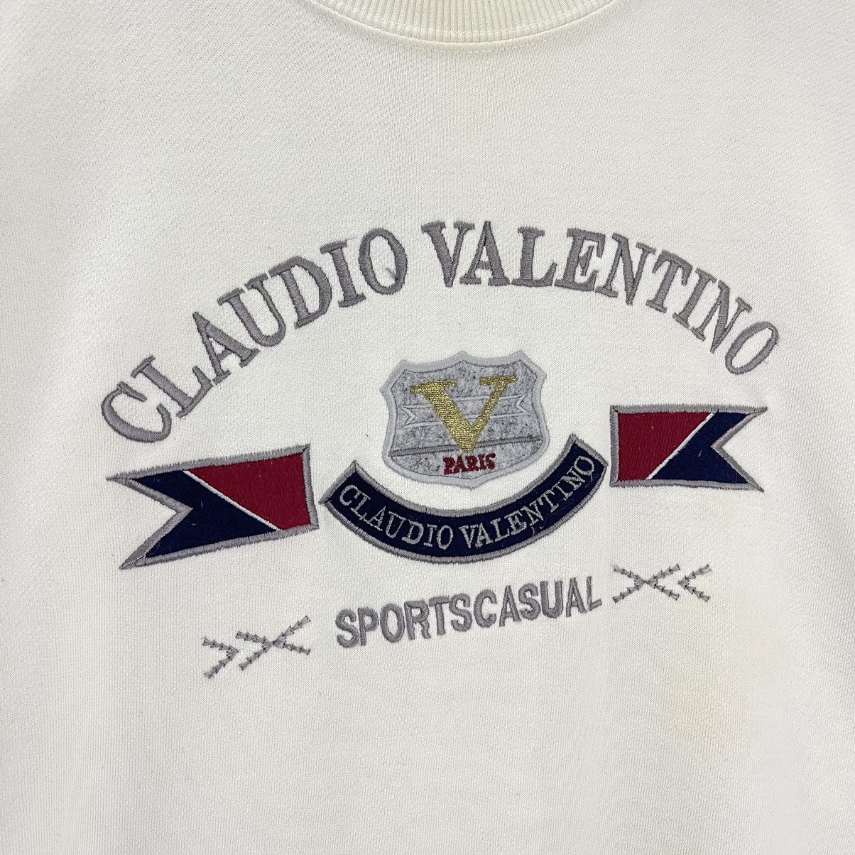 Designer × Valentino × Vintage 90’s Claudio Valentino Big Logo Crewneck Sweatshirt Size M Size US M / EU 48-50 / 2 - 5 Thumbnail