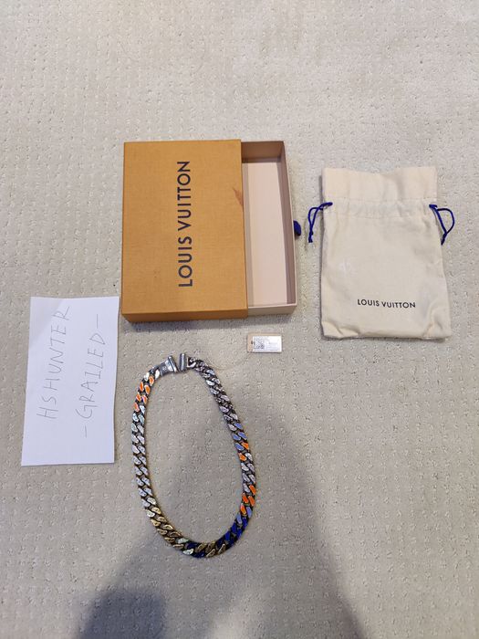 Louis Vuitton Rare SS19 First Edition Chain Links Patches Necklace