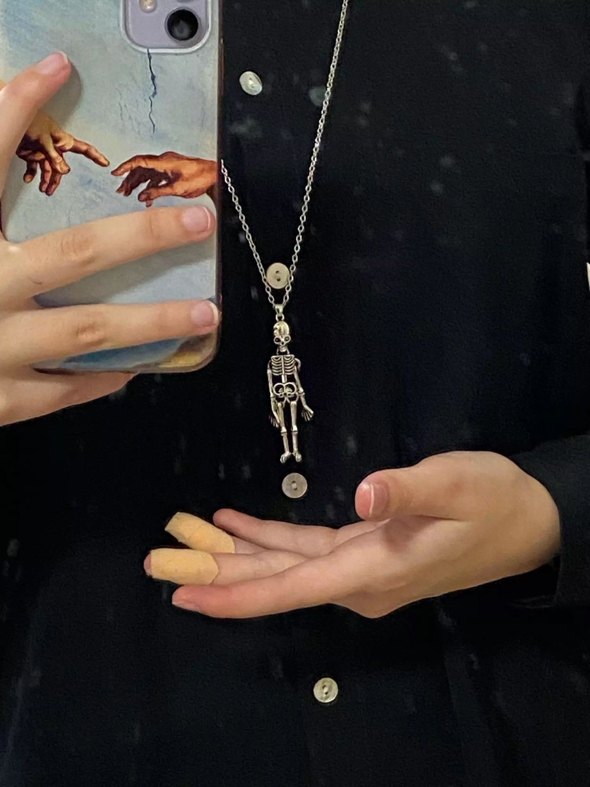 Jewelry Retro Punk Skeleton Ghost Pendant Necklace Size ONE SIZE - 3 Thumbnail