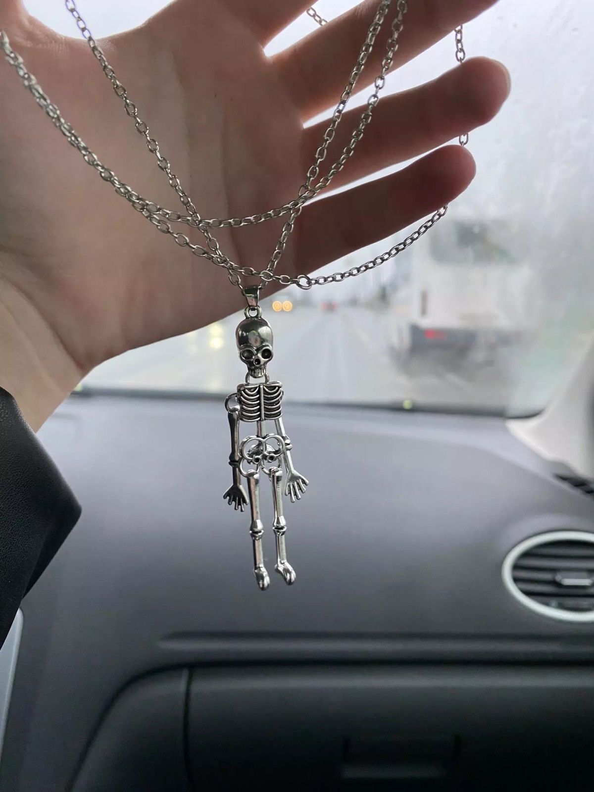 Jewelry Retro Punk Skeleton Ghost Pendant Necklace Size ONE SIZE - 2 Thumbnail