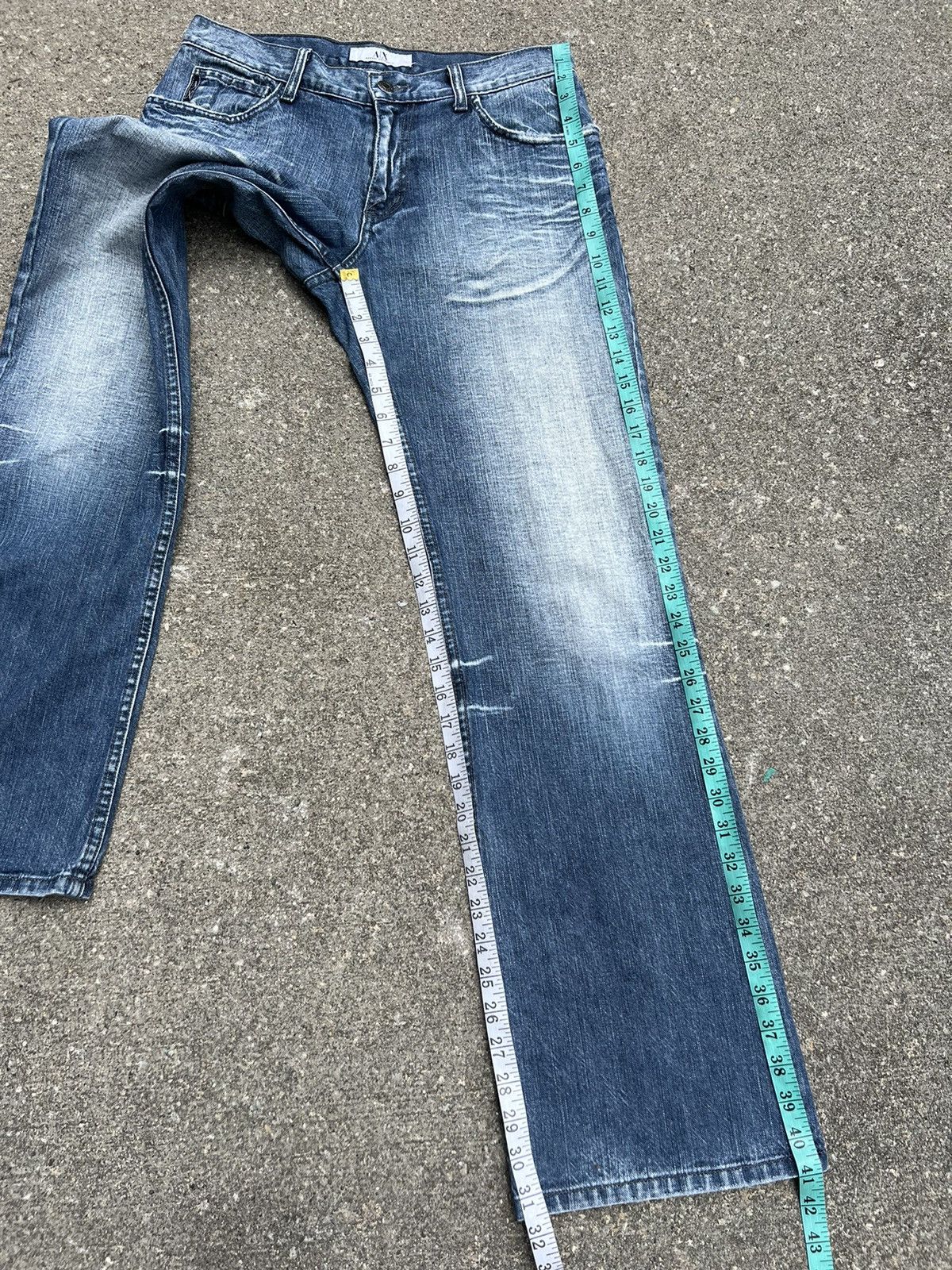 Armani Exchange Vintage 90s Armani Exchange Fade Blue Denim Bootcut Jeans Size US 29 - 4 Thumbnail