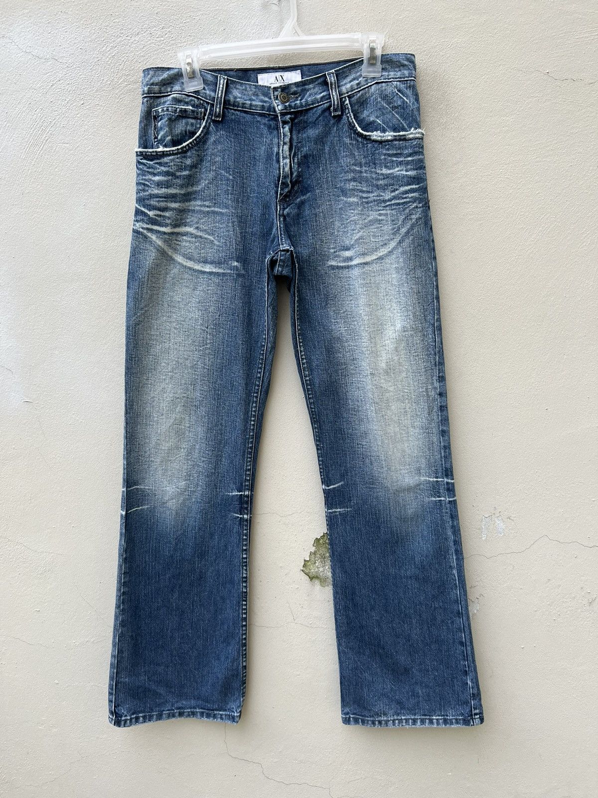 Armani Exchange Vintage 90s Armani Exchange Fade Blue Denim Bootcut Jeans Size US 29 - 6 Thumbnail