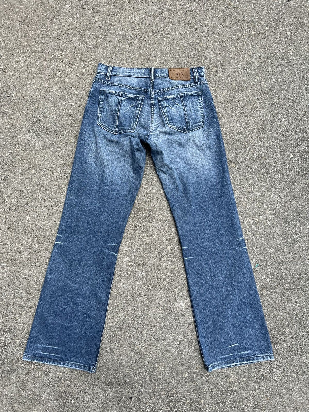 Armani Exchange Vintage 90s Armani Exchange Fade Blue Denim Bootcut Jeans Size US 29 - 5 Thumbnail