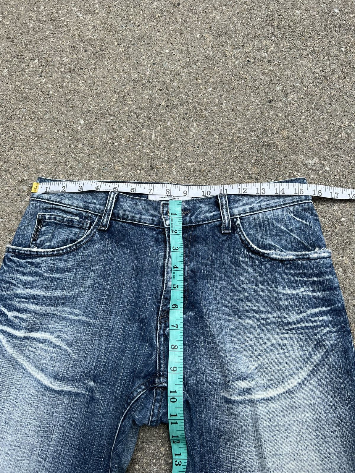 Armani Exchange Vintage 90s Armani Exchange Fade Blue Denim Bootcut Jeans Size US 29 - 2 Thumbnail