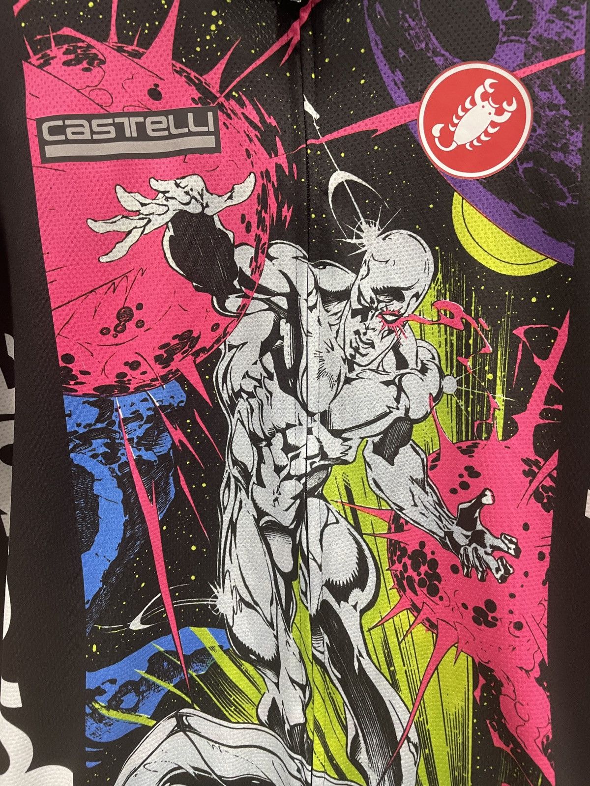 Marvel Comics × Supreme Supreme castelli silver surfer cycling shirt jersey  XL black | Grailed