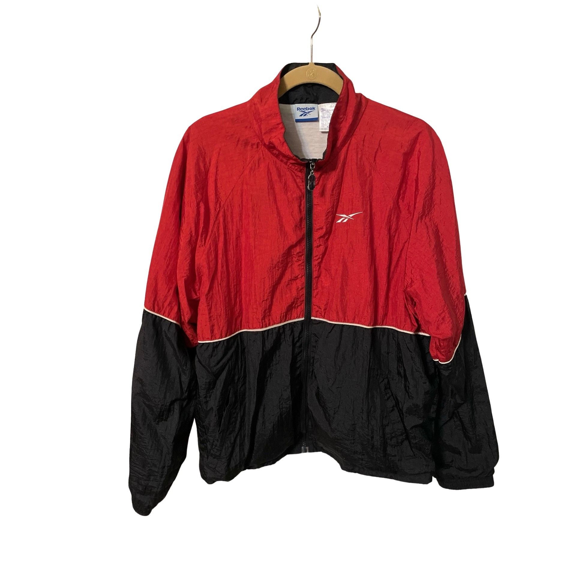 Reebok Vintage 90s Reebok Jacket Windbreaker XL Red Black Colorbloc ...