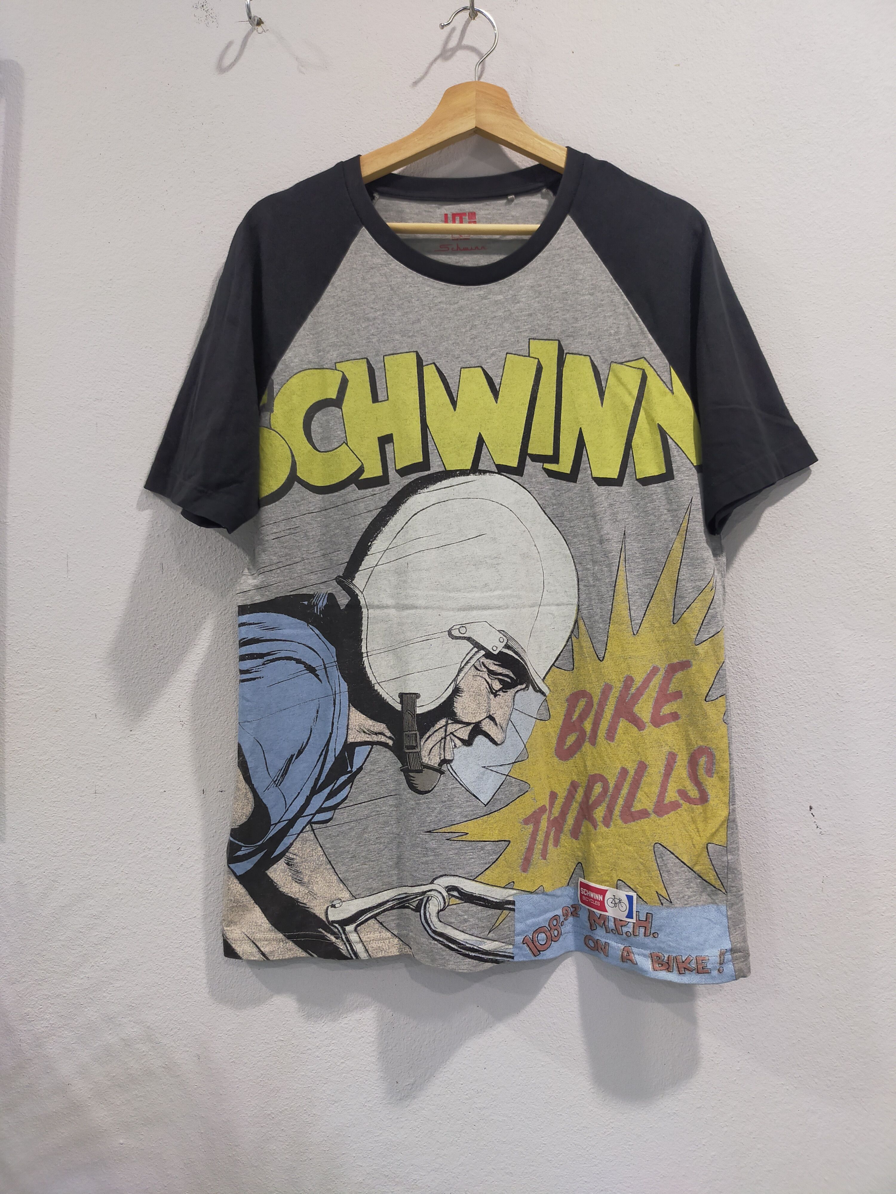 Uniqlo x schwinn bicycle old-school print shirt