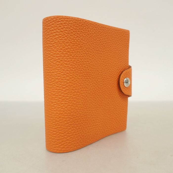 Hermes Auth Hermes Notebook Cover Ulysse TPM □Q Engraved Togo Orange Silver Metal Size ONE SIZE - 2 Preview