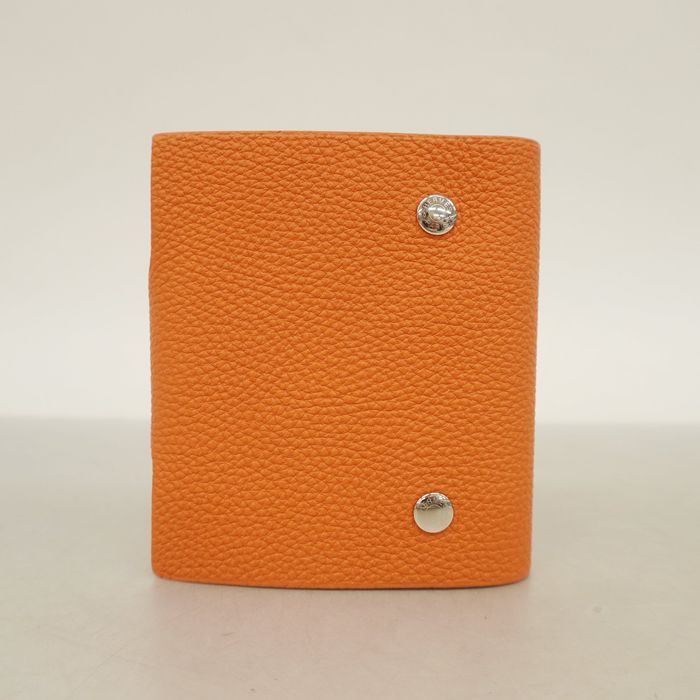 Hermes Auth Hermes Notebook Cover Ulysse TPM □Q Engraved Togo Orange Silver Metal Size ONE SIZE - 5 Preview