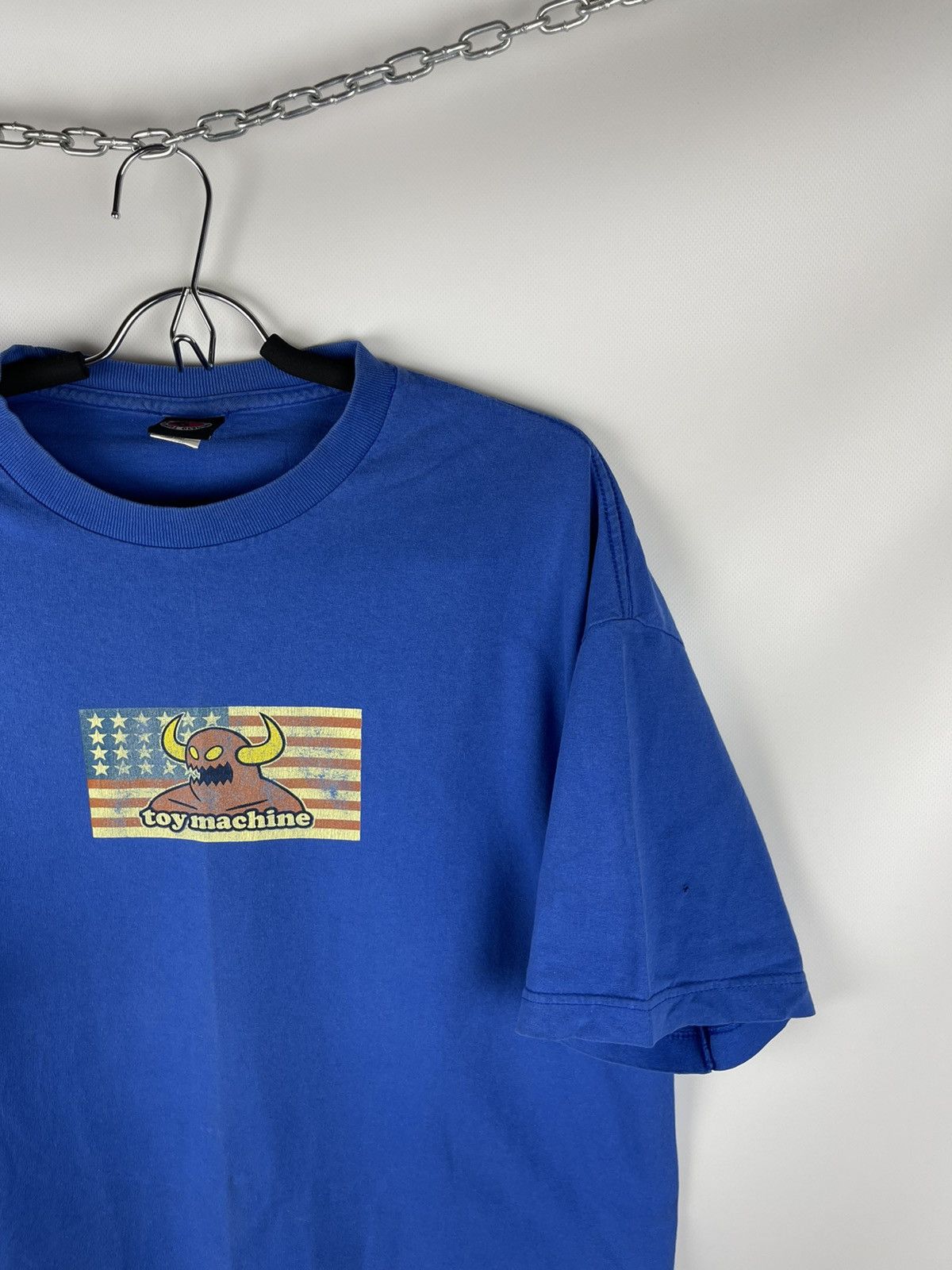 image of Hook Ups x Toy Machine Vintage Toy Machine Devil Flag Logo XL Shirt Tum Yeto in Blue, Men's