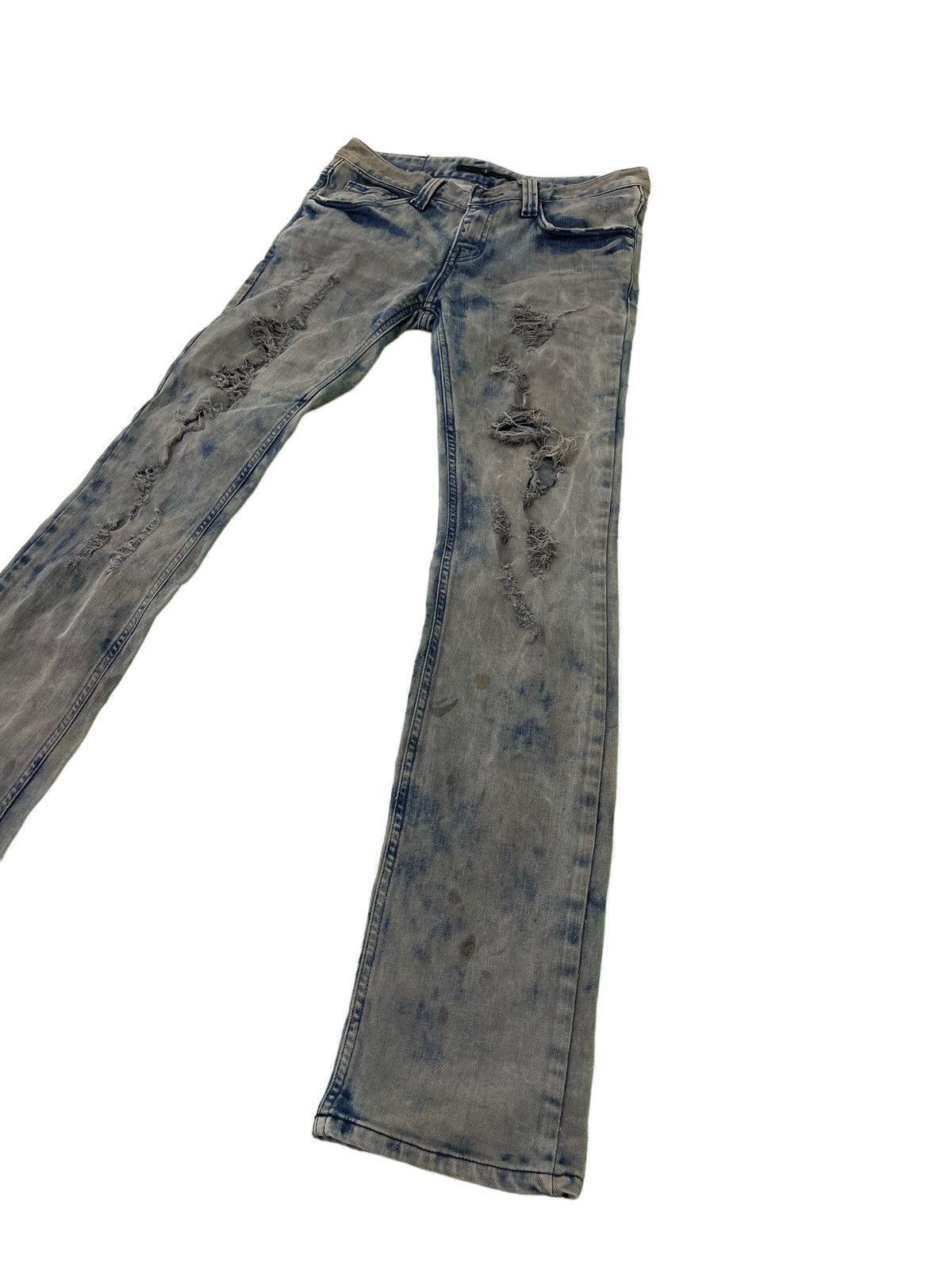 Japanese Brand Skinny Distress Vtg Process No ID Japan Stretch Denim 42🟦 Size US 31 - 3 Thumbnail
