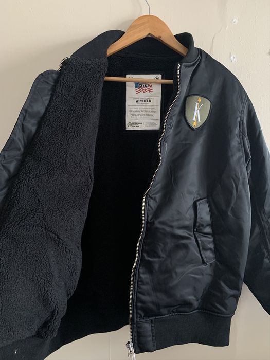 Kith NEW Kith Winfield Bomber Jacket Black Large | Grailed