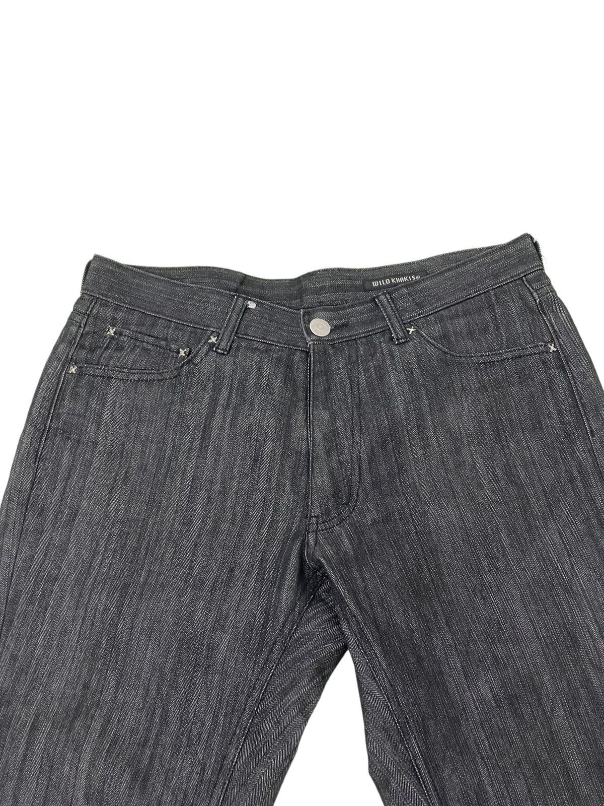 Japanese Brand Herringbones Denim Wild Khakis Relaxed Fit Wide Leg 4🟦2 Size US 31 - 8 Thumbnail