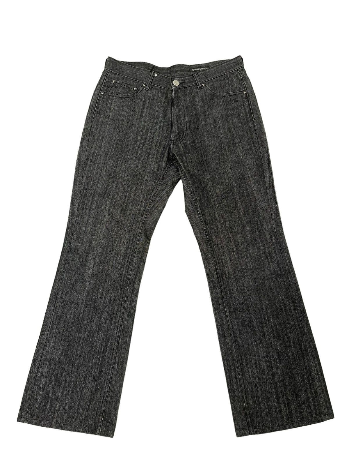 Japanese Brand Herringbones Denim Wild Khakis Relaxed Fit Wide Leg 4🟦2 Size US 31 - 2 Thumbnail