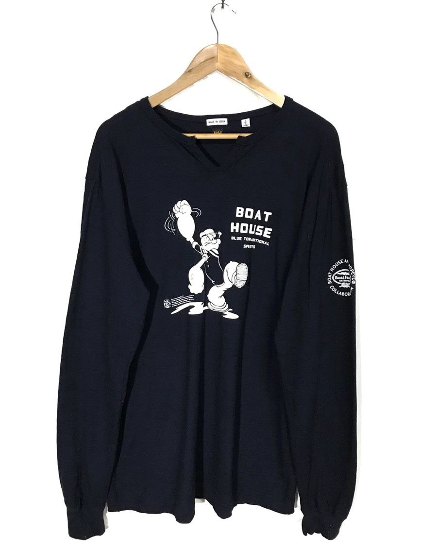 Boat House and Popeye Collaboration Sweatshirt Made Japan