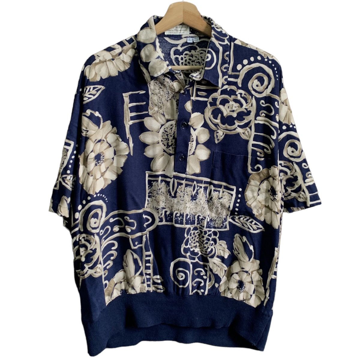 Norm Thompson × Vintage Vintage Norm Thompson Full Print Button Up Shirt Size US L / EU 52-54 / 3 - 1 Thumbnail