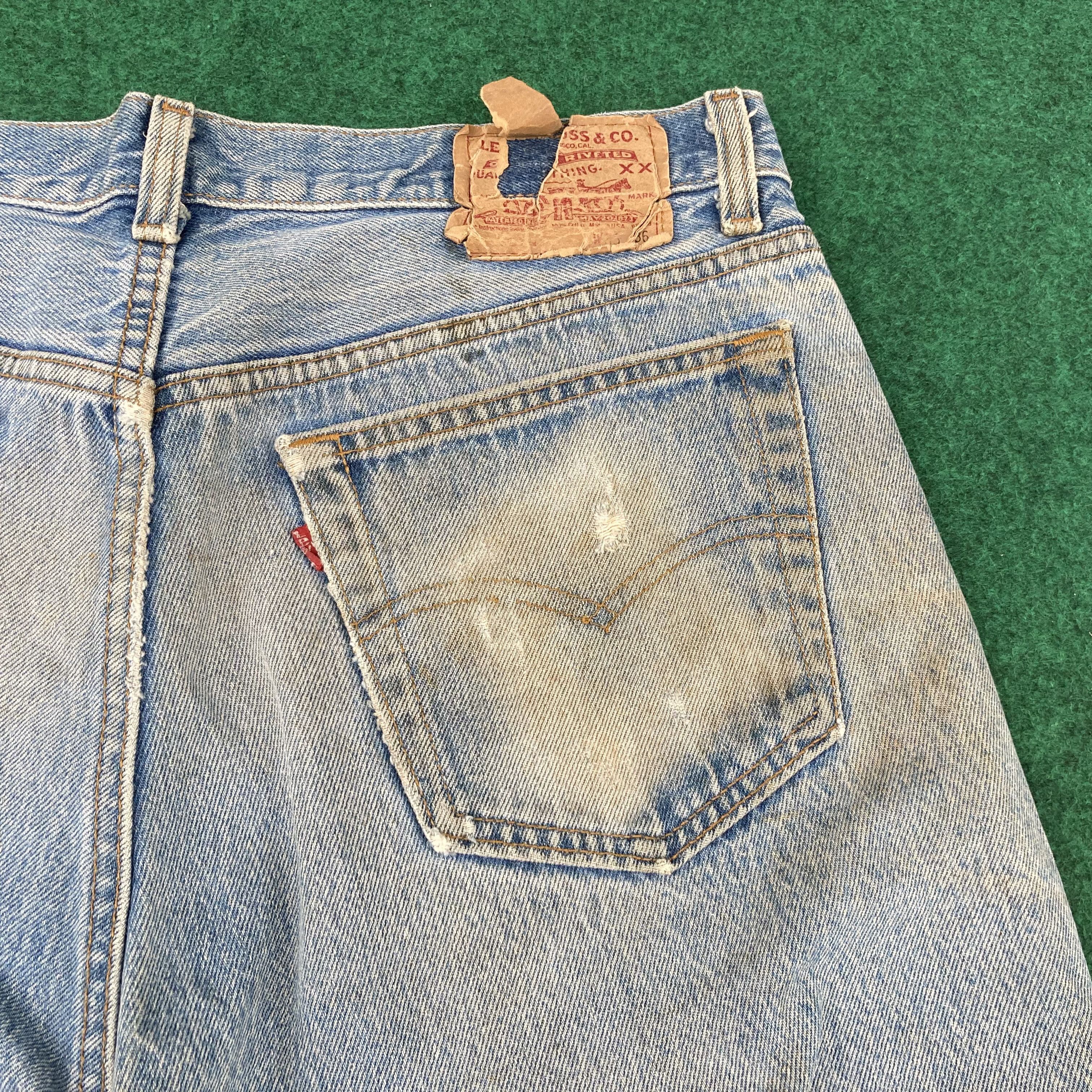 Levi's × Vintage Vtg Levis 501 Distressed Ripped Light Wash Punk Grunge Jeans Size US 33 - 11 Thumbnail