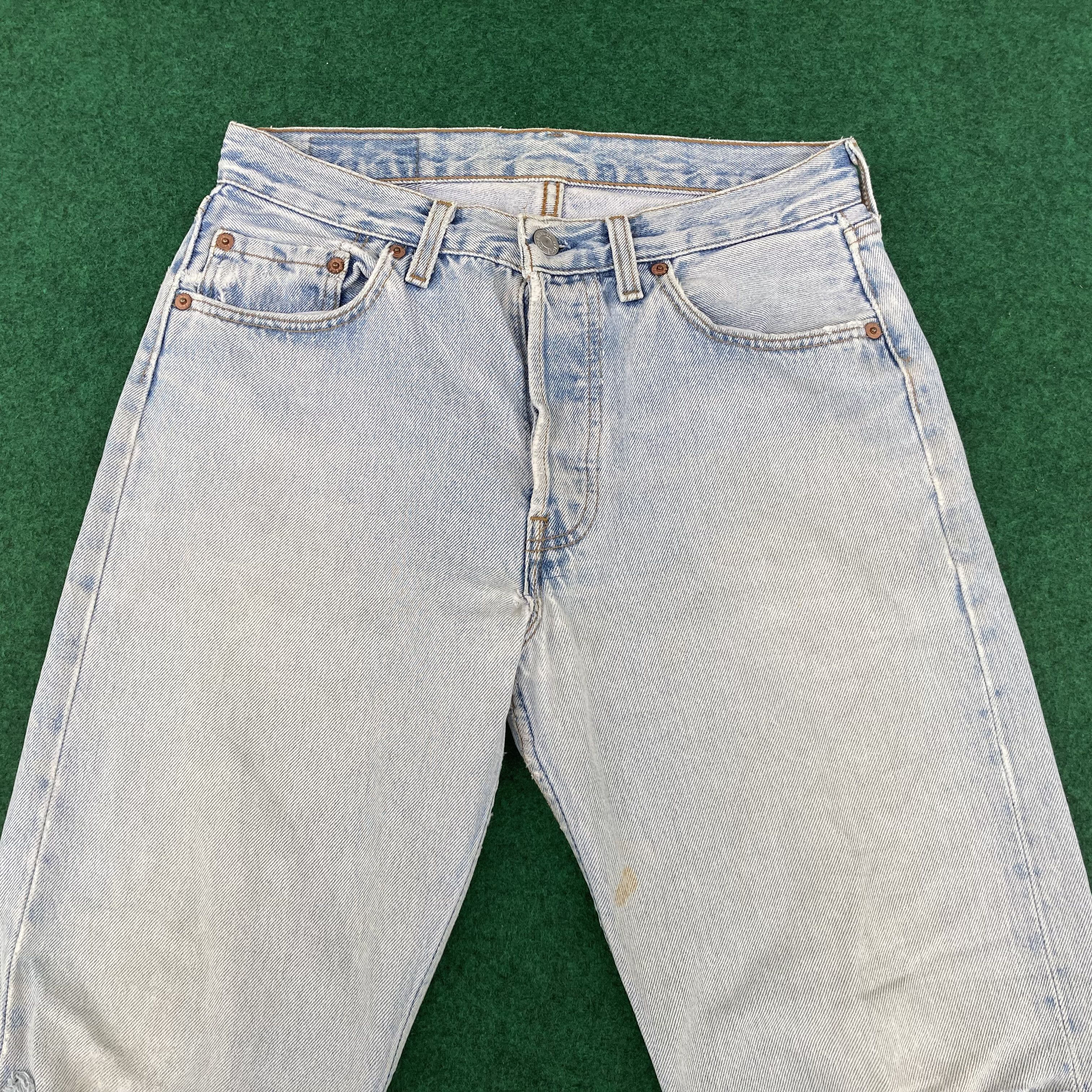 Levi's × Vintage Vtg Levis 501 Distressed Ripped Light Wash Grunge 90s Jeans Size US 29 - 3 Thumbnail
