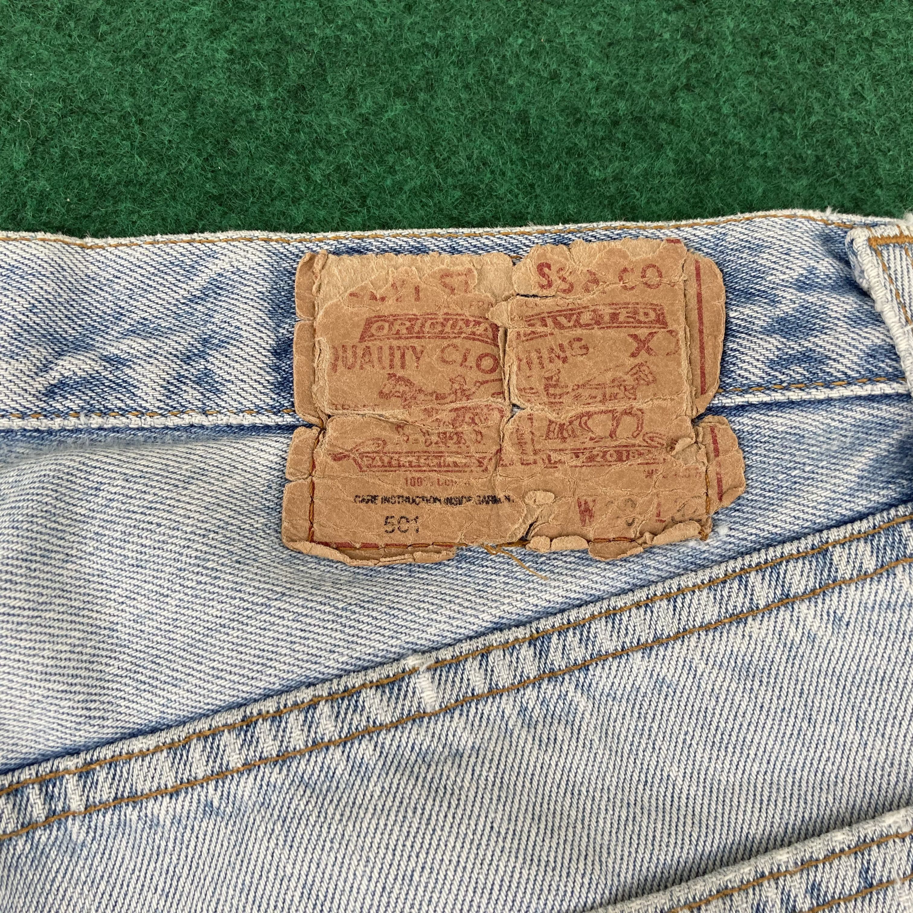 Levi's × Vintage Vtg Levis 501 Distressed Ripped Light Wash Grunge 90s Jeans Size US 29 - 7 Thumbnail
