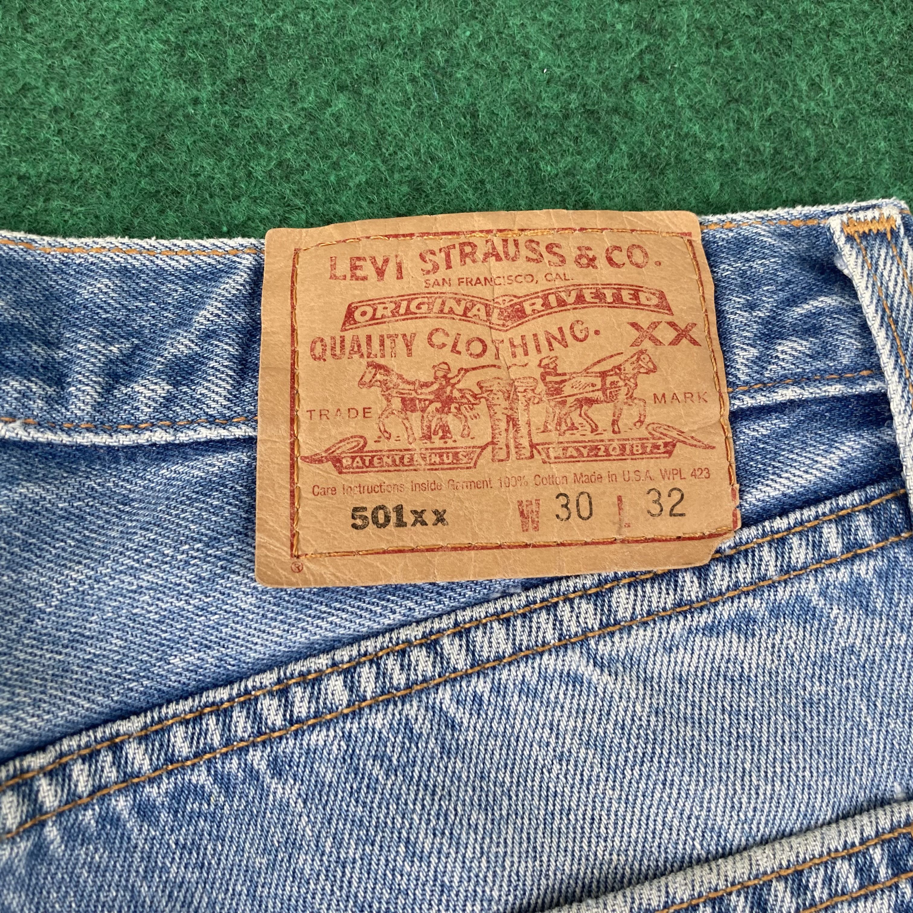 Levi's × Vintage Vtg Levis 501xx Distressed Ripped Light Wash Grunge Jeans Size US 28 / EU 44 - 13 Thumbnail