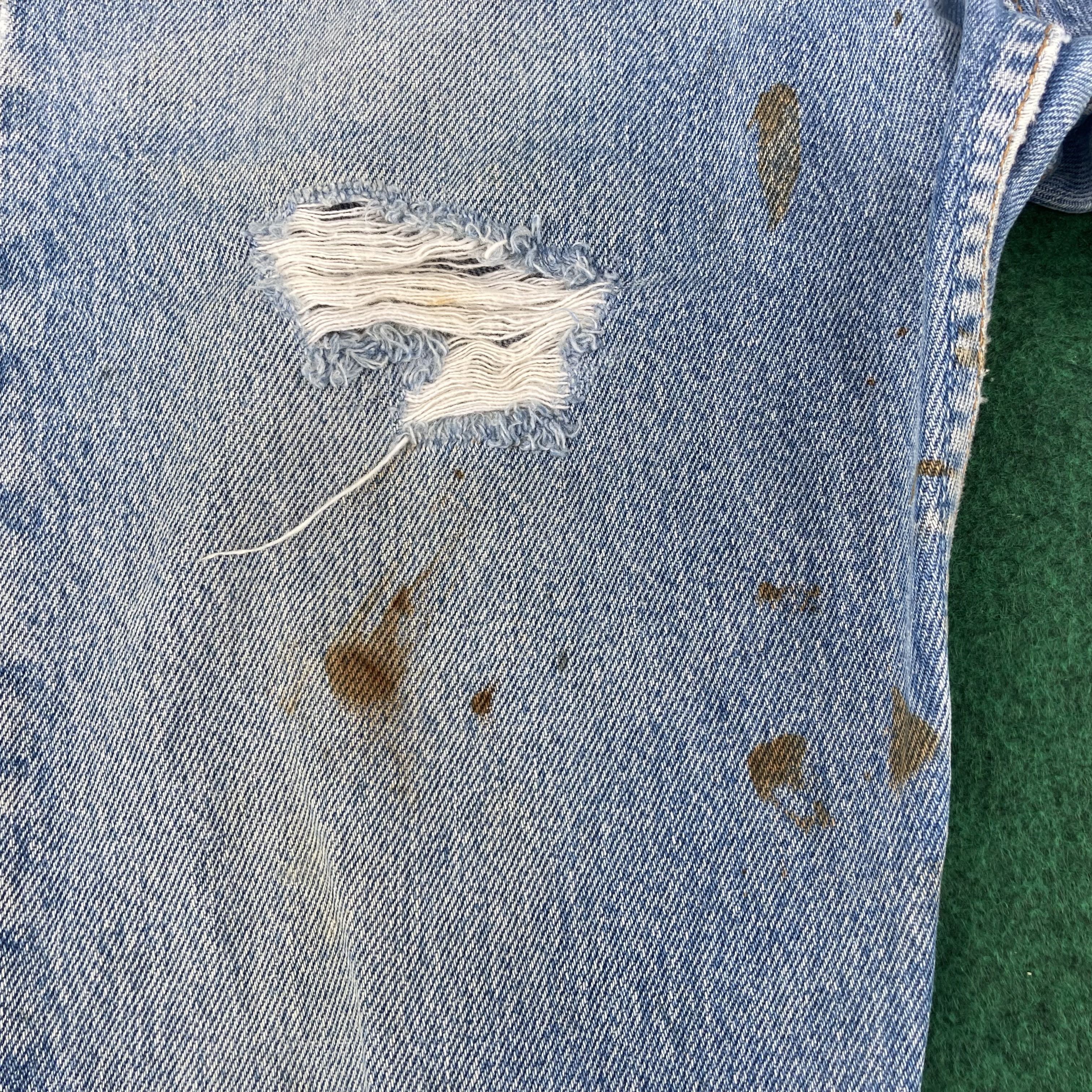 Levi's × Vintage Vtg Levis 501xx Distressed Ripped Light Wash Grunge Jeans Size US 28 / EU 44 - 5 Thumbnail