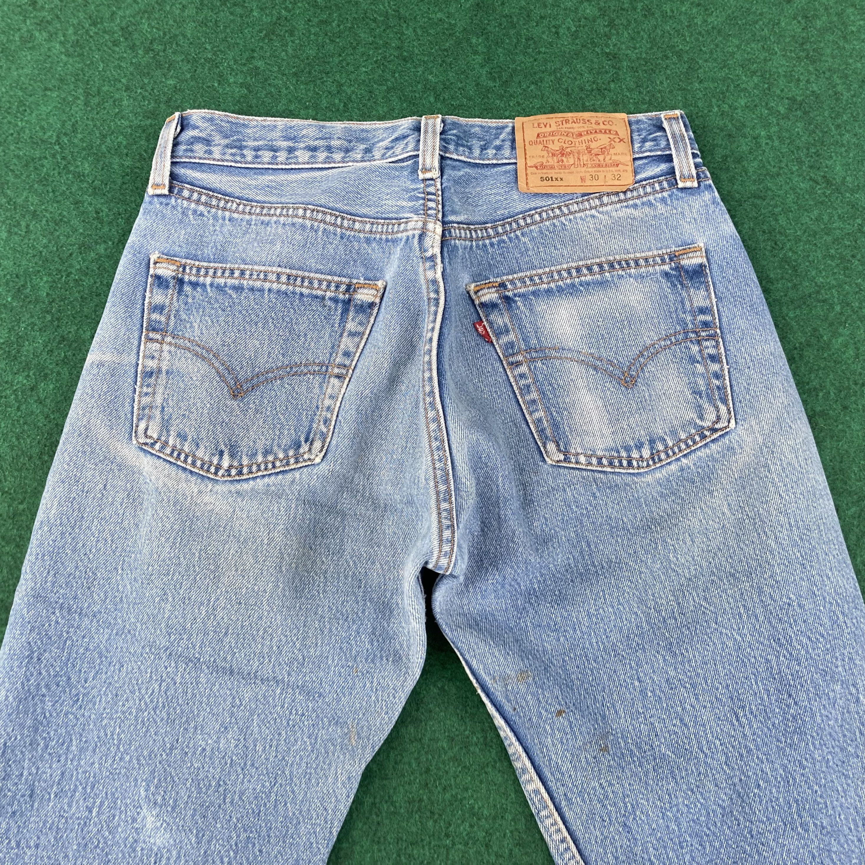 Levi's × Vintage Vtg Levis 501xx Distressed Ripped Light Wash Grunge Jeans Size US 28 / EU 44 - 15 Thumbnail
