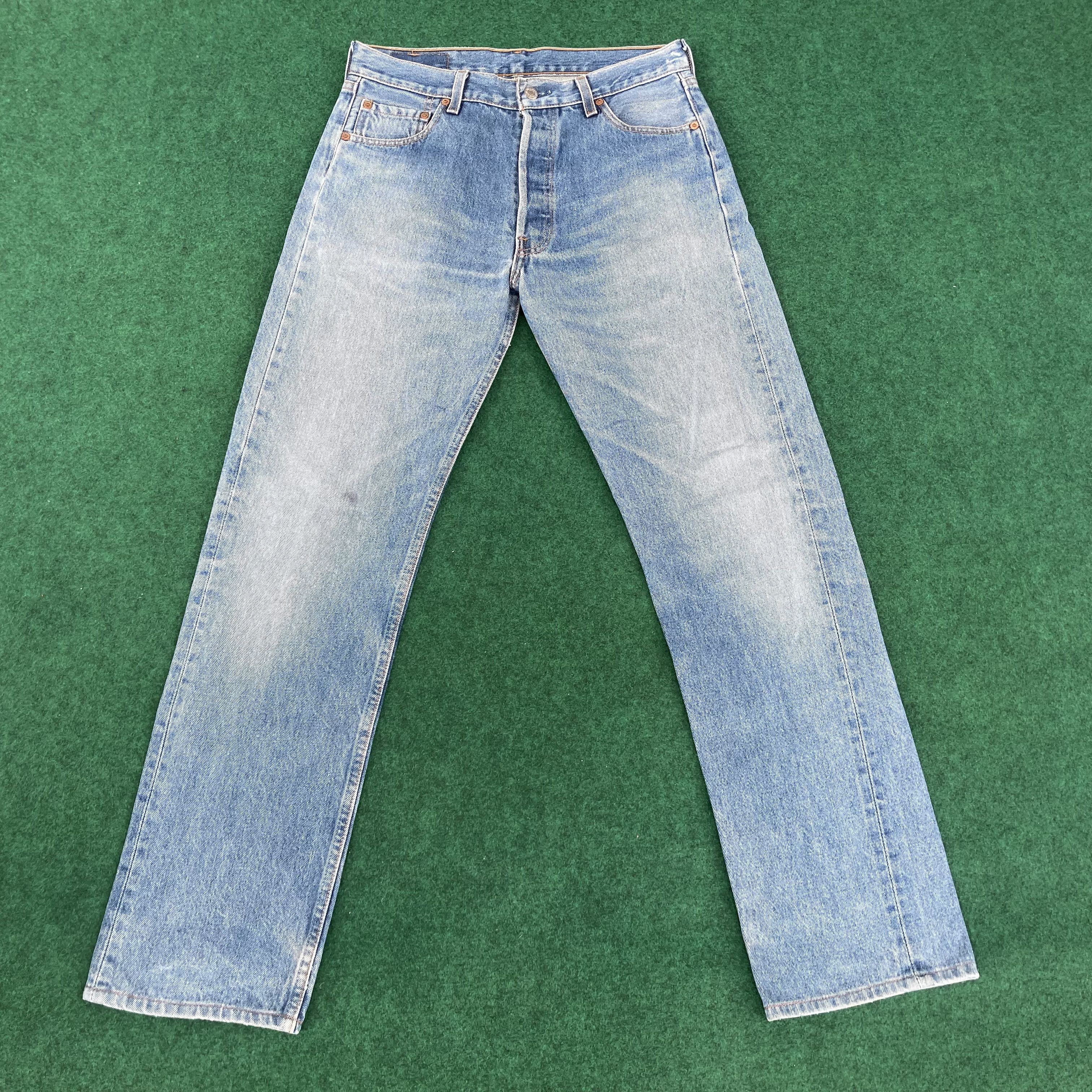 Levi's × Vintage Vtg Levis 501 Distressed Ripped Light Wash 90s Punk Jeans Size US 31 - 1 Thumbnail