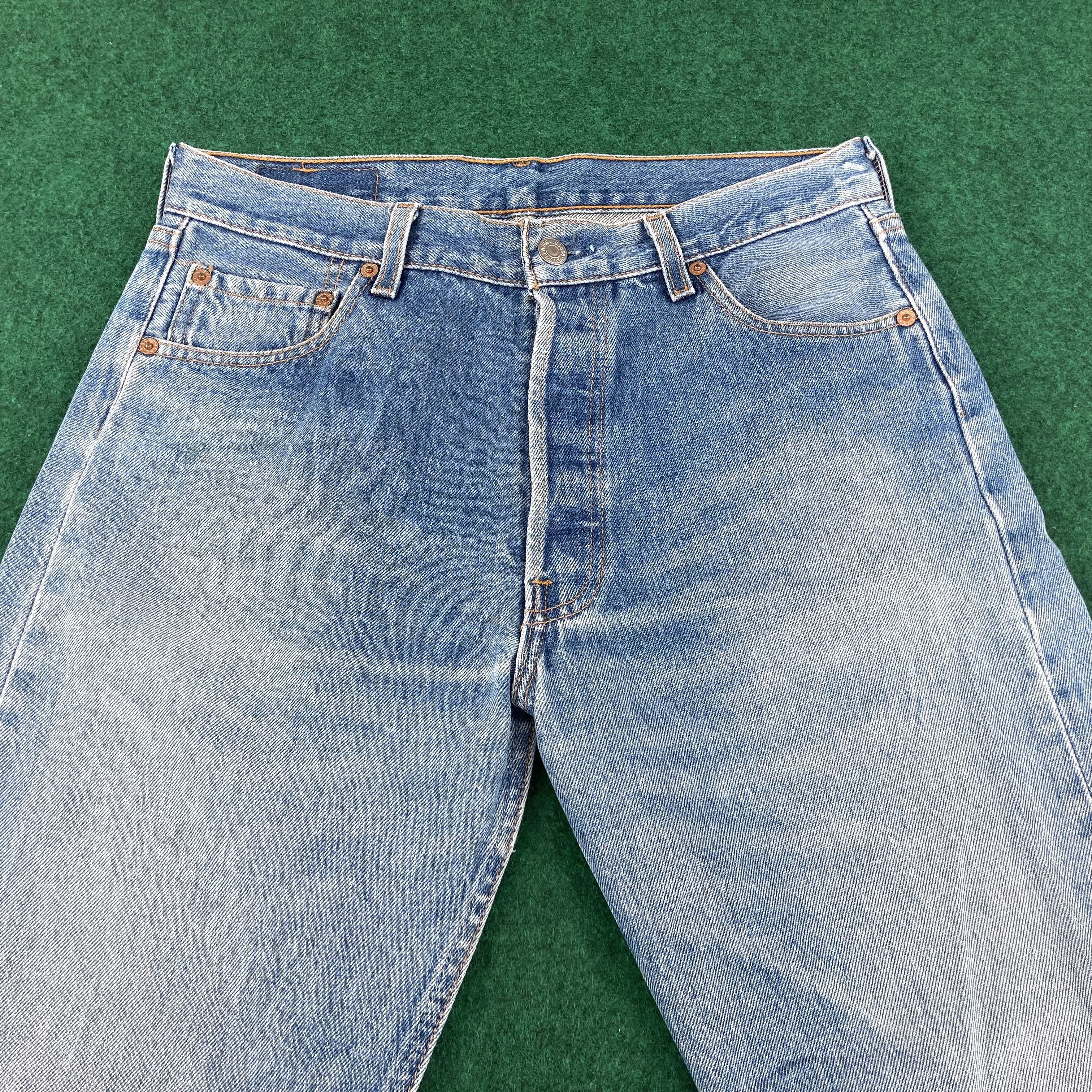Levi's × Vintage Vtg Levis 501 Distressed Ripped Light Wash 90s Punk Jeans Size US 31 - 3 Thumbnail