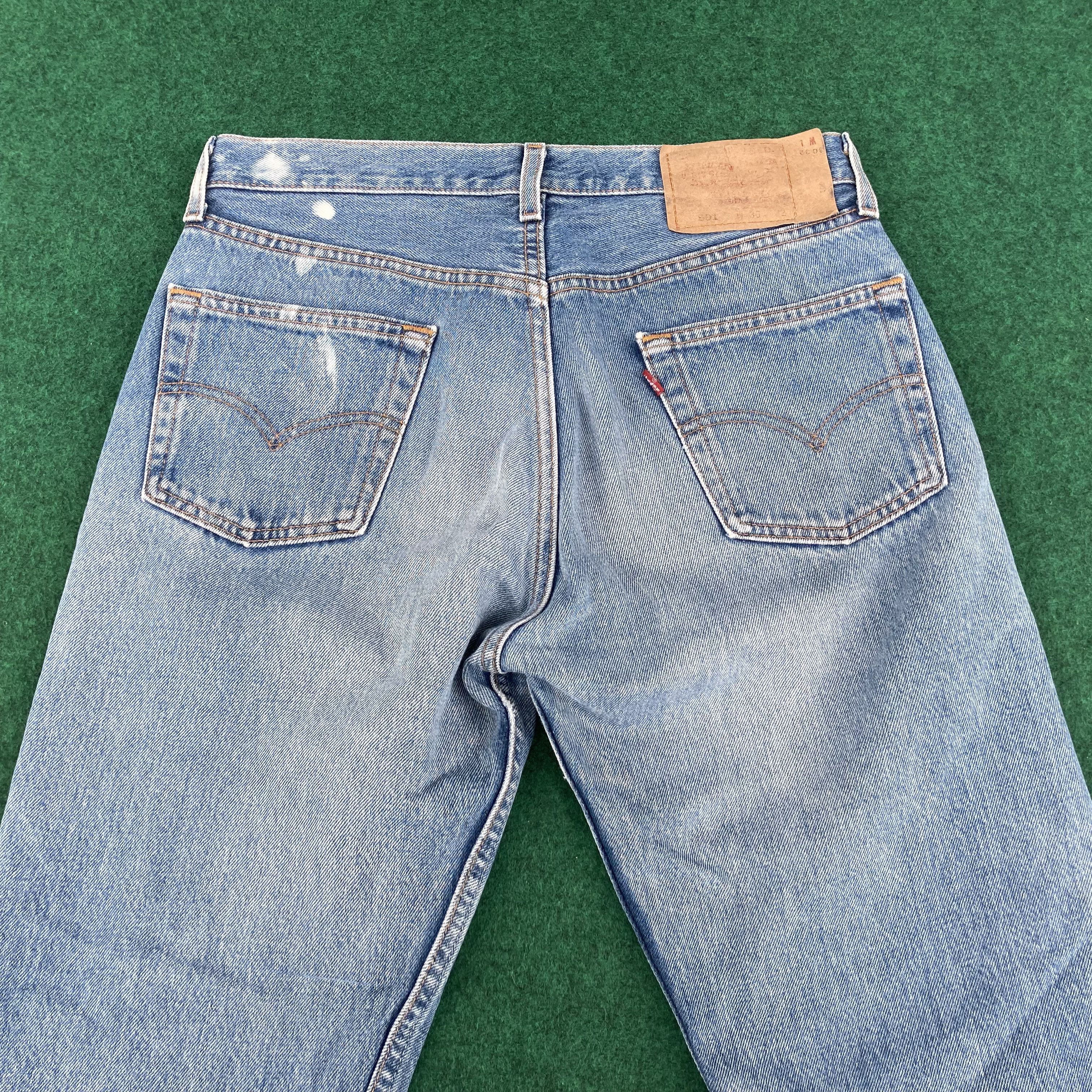 Levi's × Vintage Vtg Levis 501 Distressed Ripped Light Wash 90s Punk Jeans Size US 31 - 8 Thumbnail