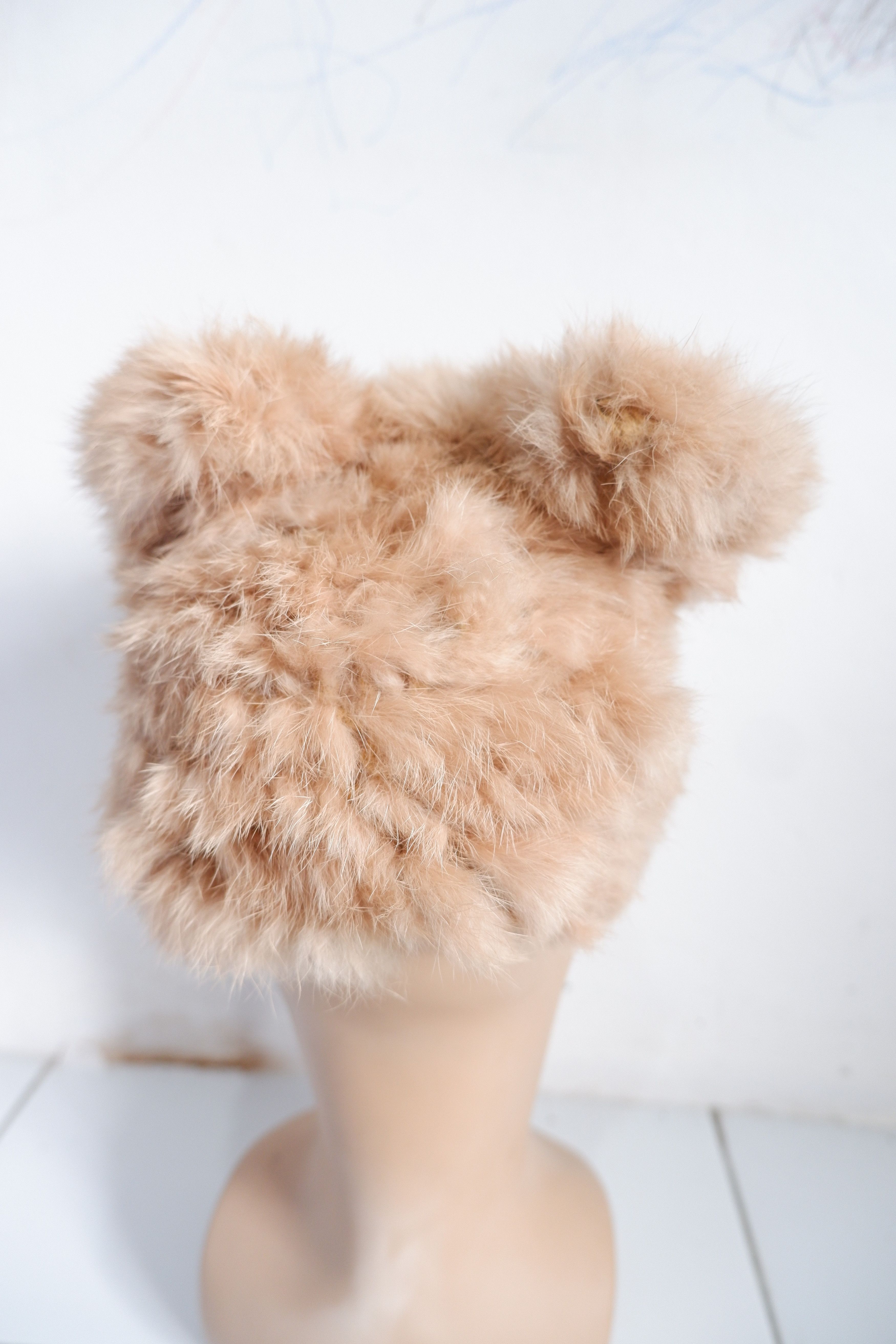 Japanese Brand Vintage La Petit Lilly Woven Fur Mink Ear Hat Size ONE SIZE - 2 Thumbnail