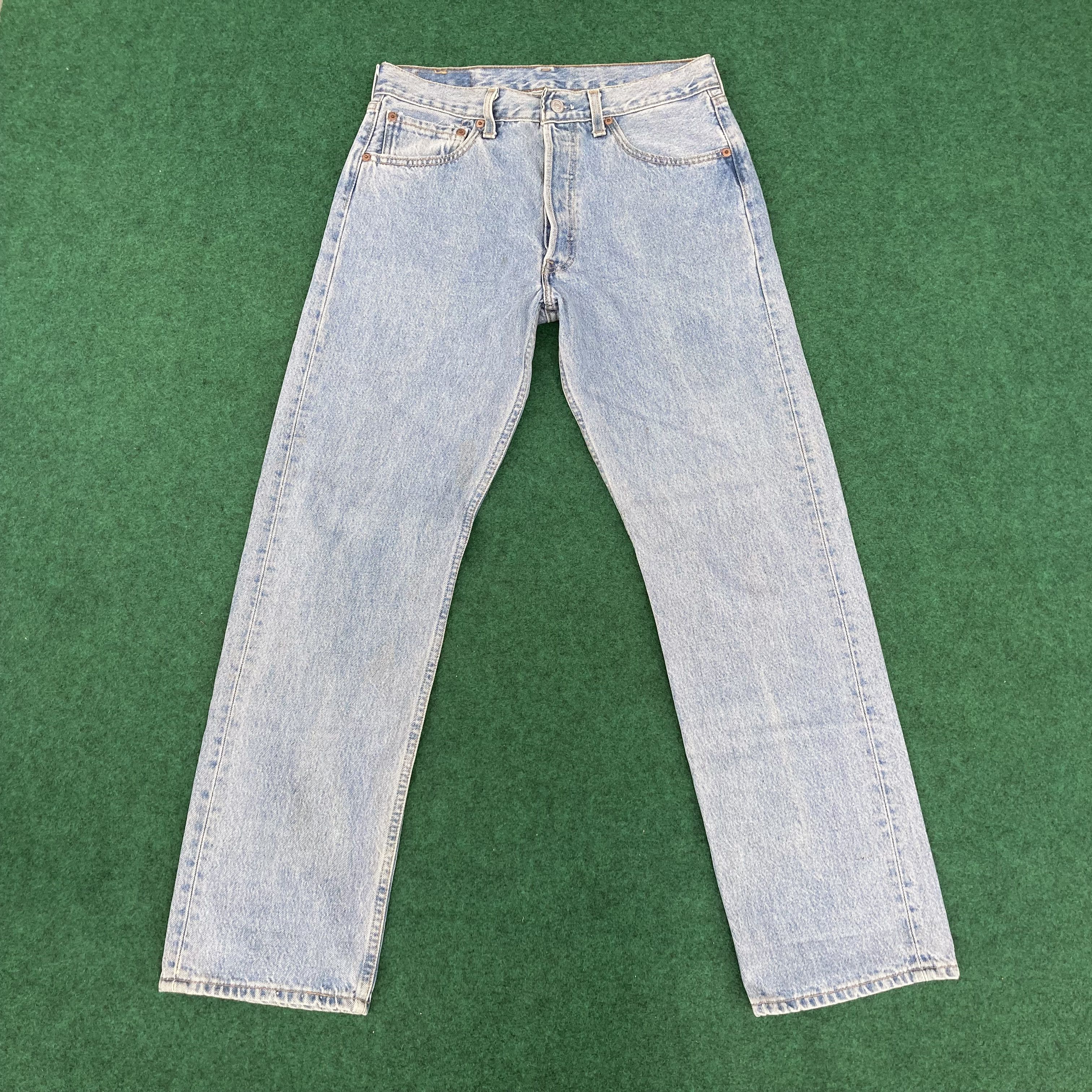Levi's × Vintage Vtg Levis 501 Distressed Ripped Light Wash 80s Grunge Jeans Size US 30 / EU 46 - 1 Thumbnail