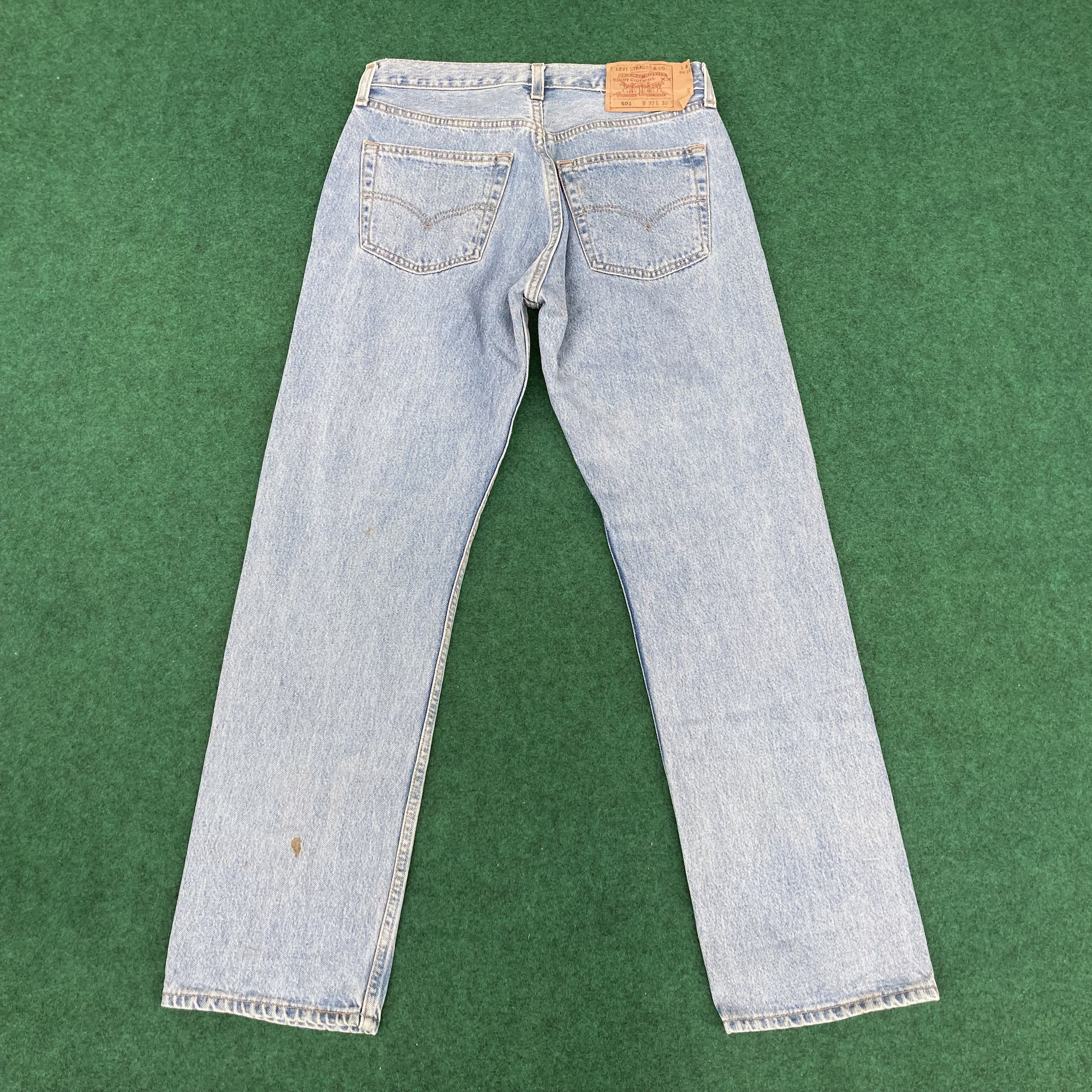 Levi's × Vintage Vtg Levis 501 Distressed Ripped Light Wash 80s Grunge Jeans Size US 30 / EU 46 - 11 Thumbnail