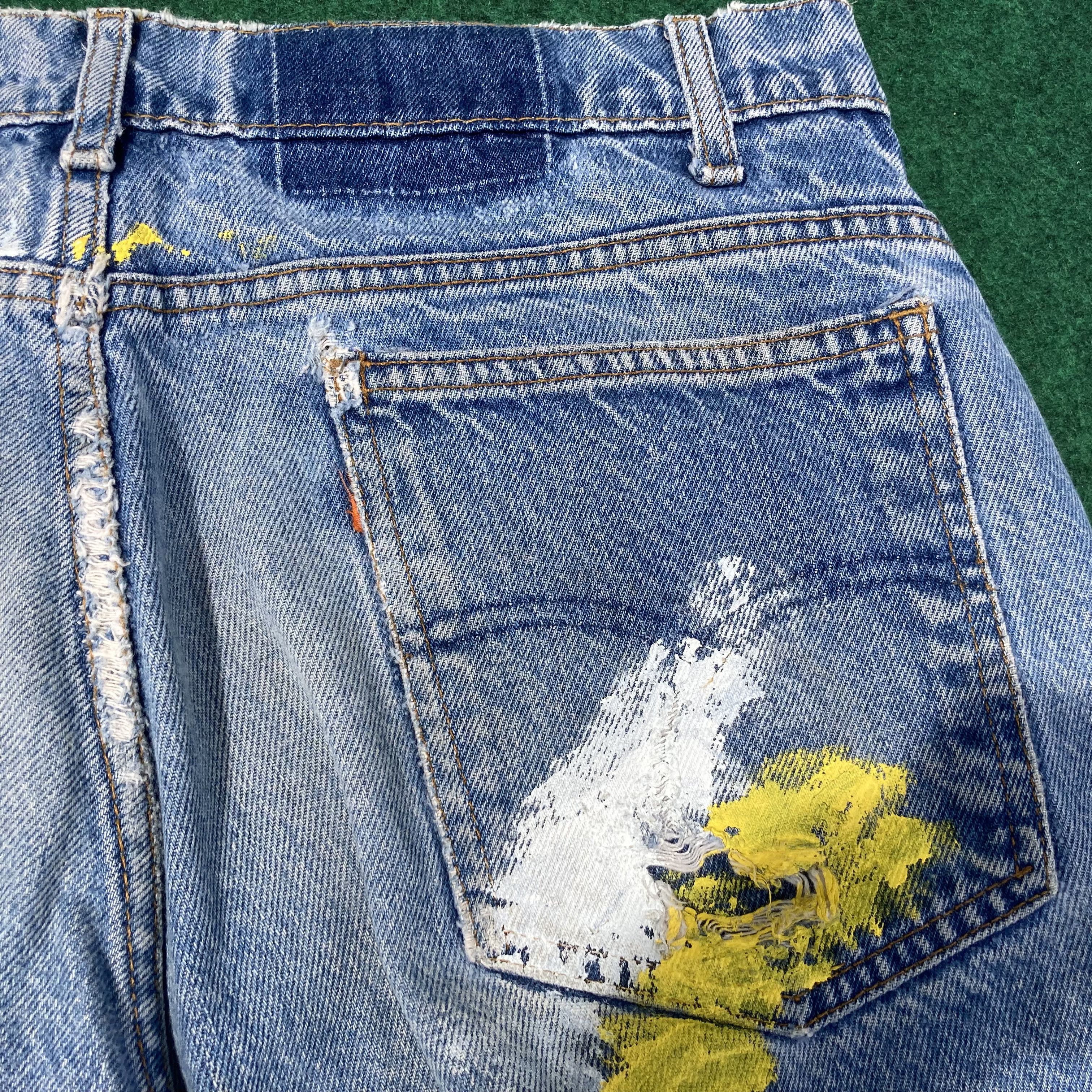 Levi's × Vintage Vtg Emission Levis 505 Light Wash Paint 90s Jeans Size US 32 / EU 48 - 8 Thumbnail