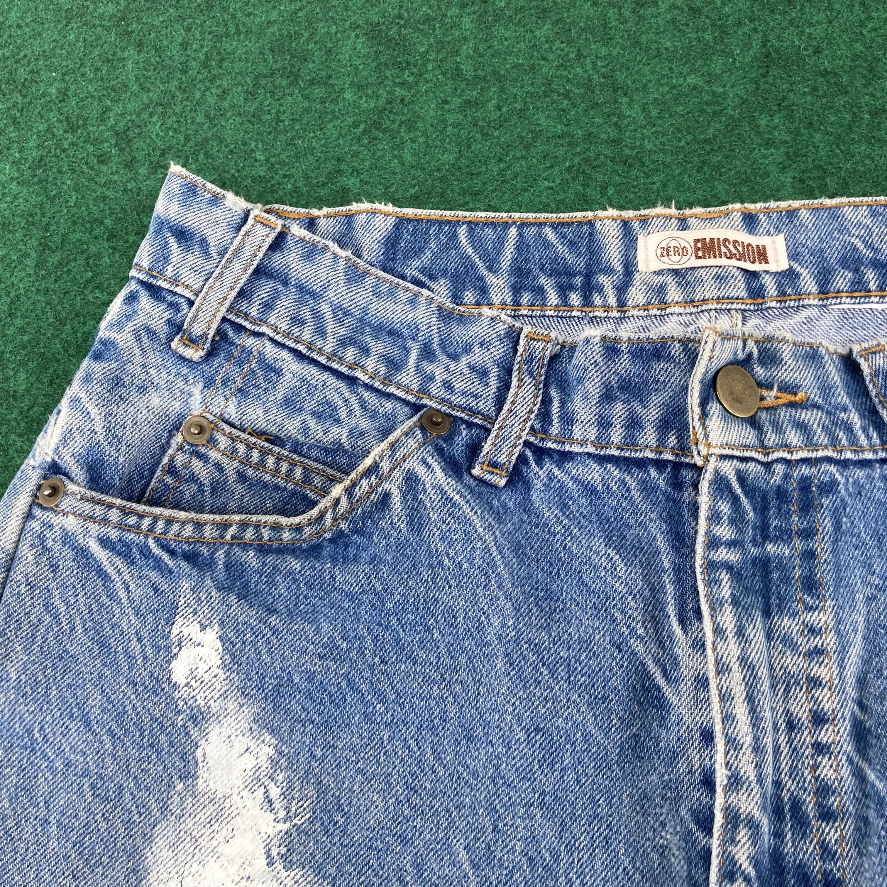 Levi's × Vintage Vtg Emission Levis 505 Light Wash Paint 90s Jeans Size US 32 / EU 48 - 5 Thumbnail