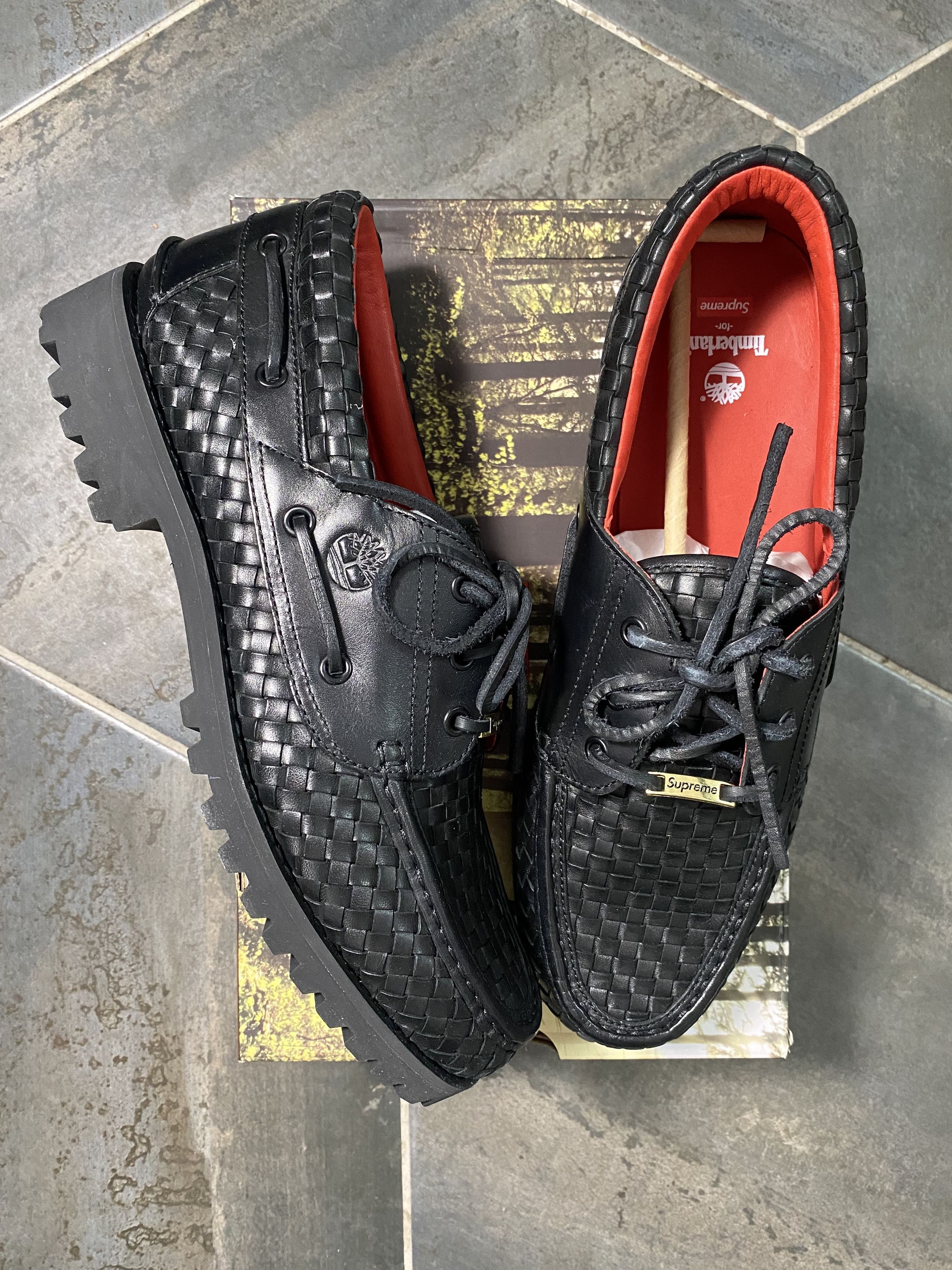 Supreme NEW Supreme x Timberland Woven Leather 3-eye Lug Boat