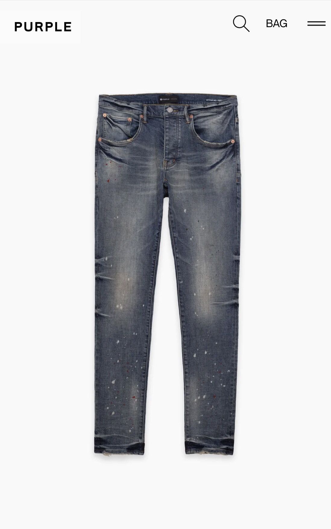 Purple P002 Vintage Spotted Indigo Size US 30 / EU 46 - 23 Thumbnail
