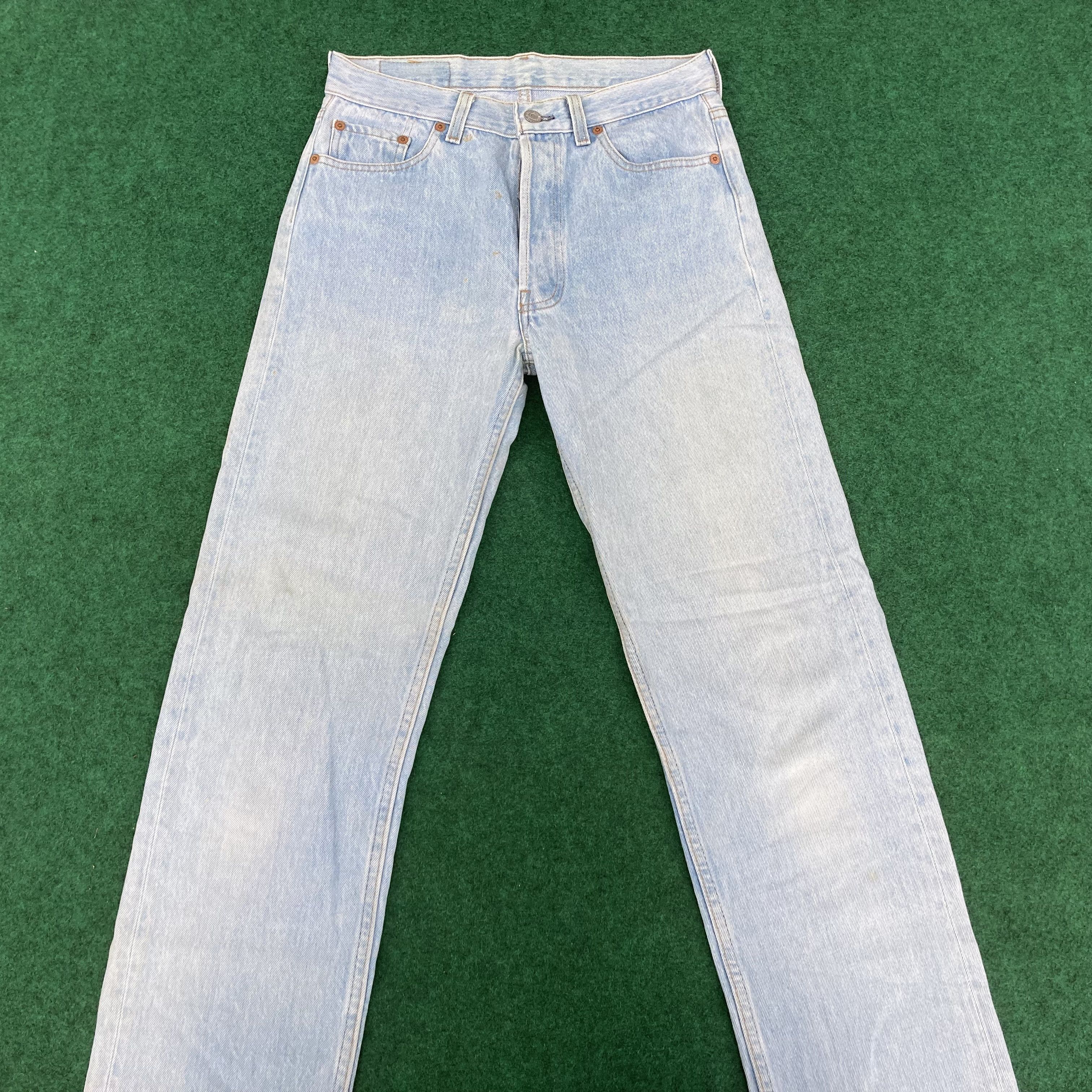 Levi's × Vintage Vtg Levis 501 Distressed Ripped Light Wash 90s Grunge Jeans Size US 28 / EU 44 - 3 Thumbnail