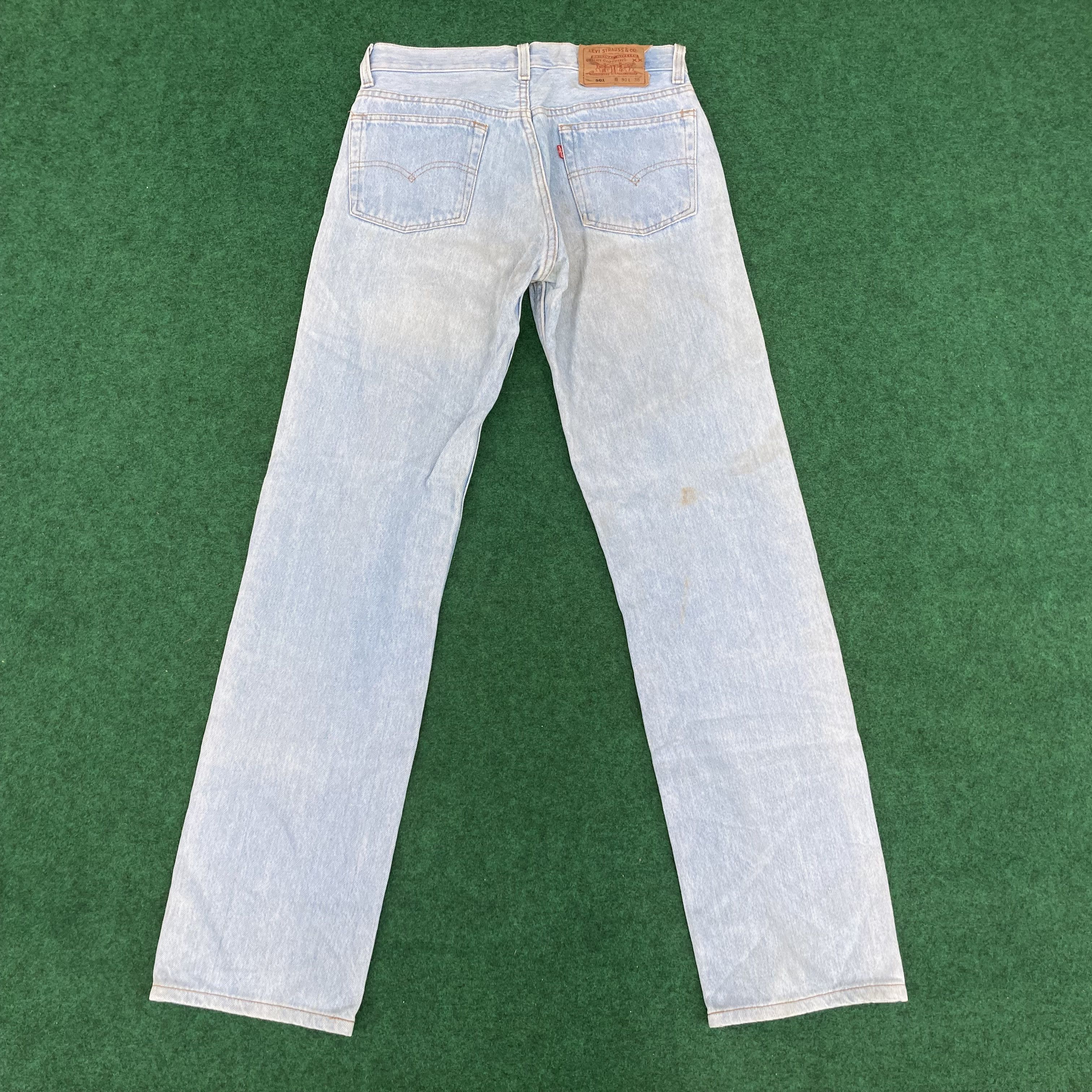 Levi's × Vintage Vtg Levis 501 Distressed Ripped Light Wash 90s Grunge Jeans Size US 28 / EU 44 - 11 Thumbnail
