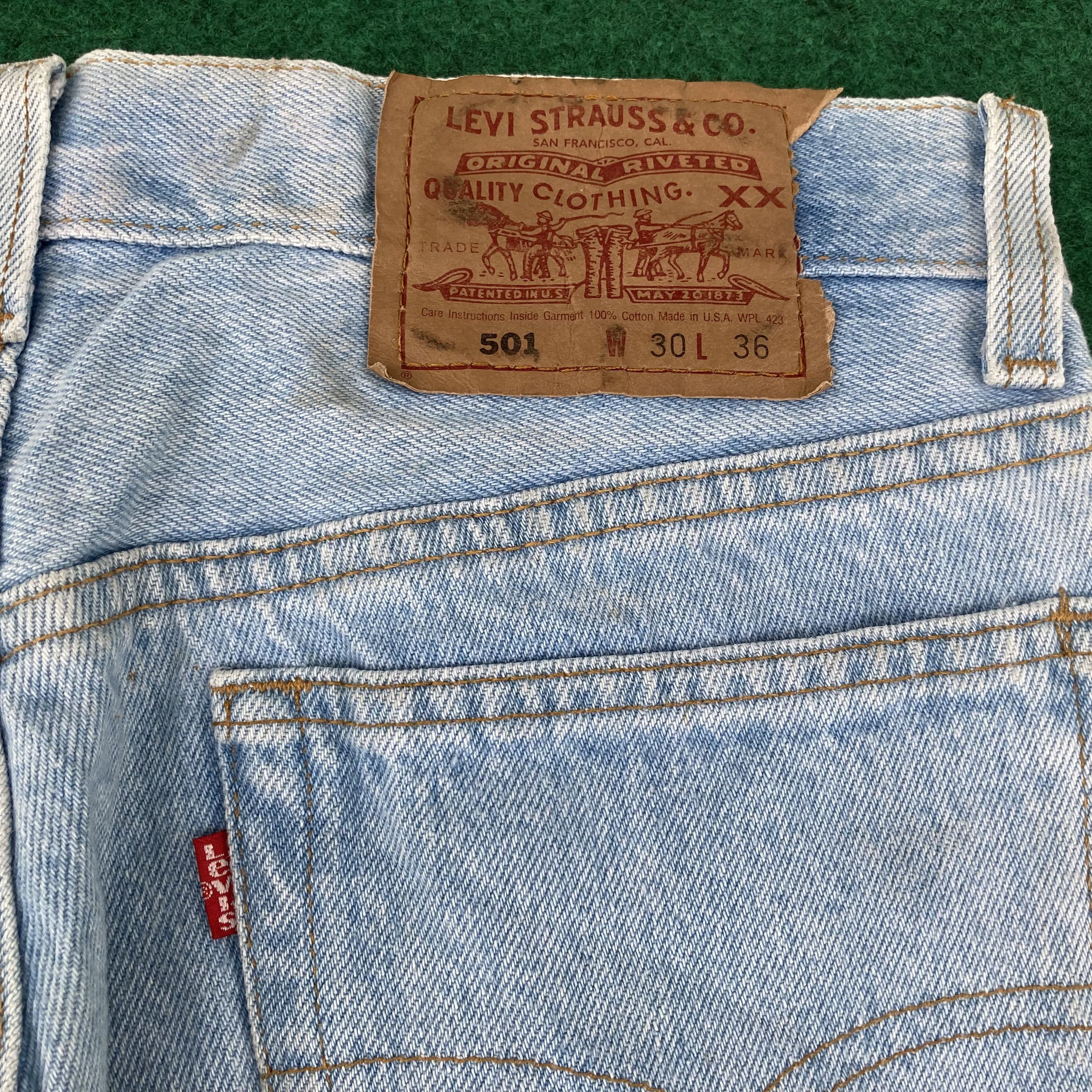 Levi's × Vintage Vtg Levis 501 Distressed Ripped Light Wash 90s Grunge Jeans Size US 28 / EU 44 - 10 Thumbnail