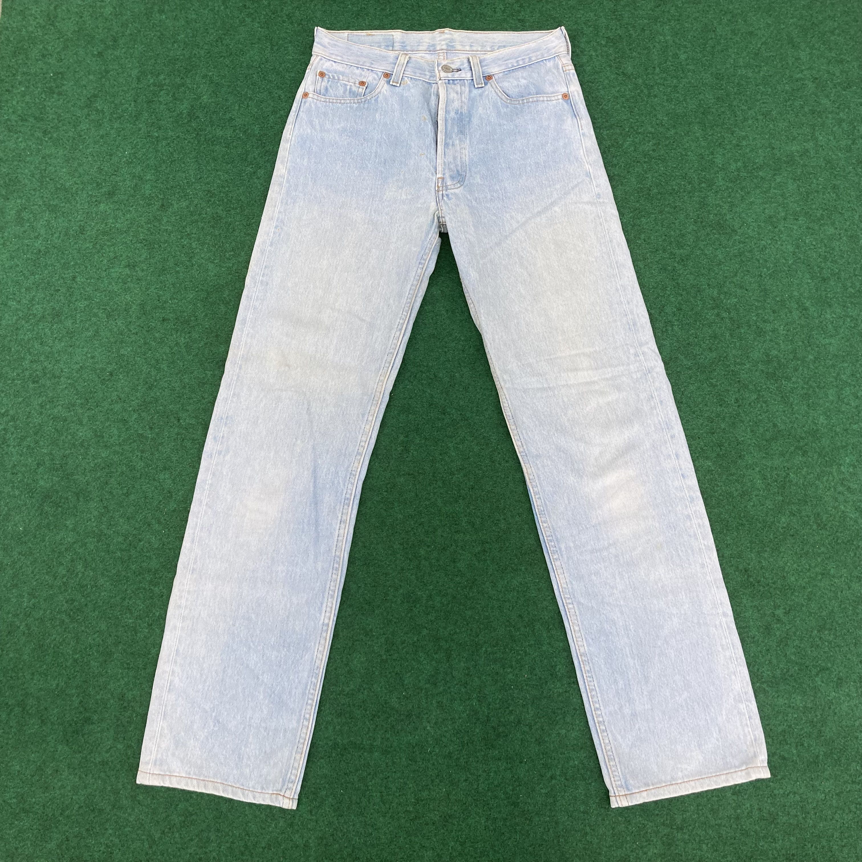 Levi's × Vintage Vtg Levis 501 Distressed Ripped Light Wash 90s Grunge Jeans Size US 28 / EU 44 - 1 Thumbnail
