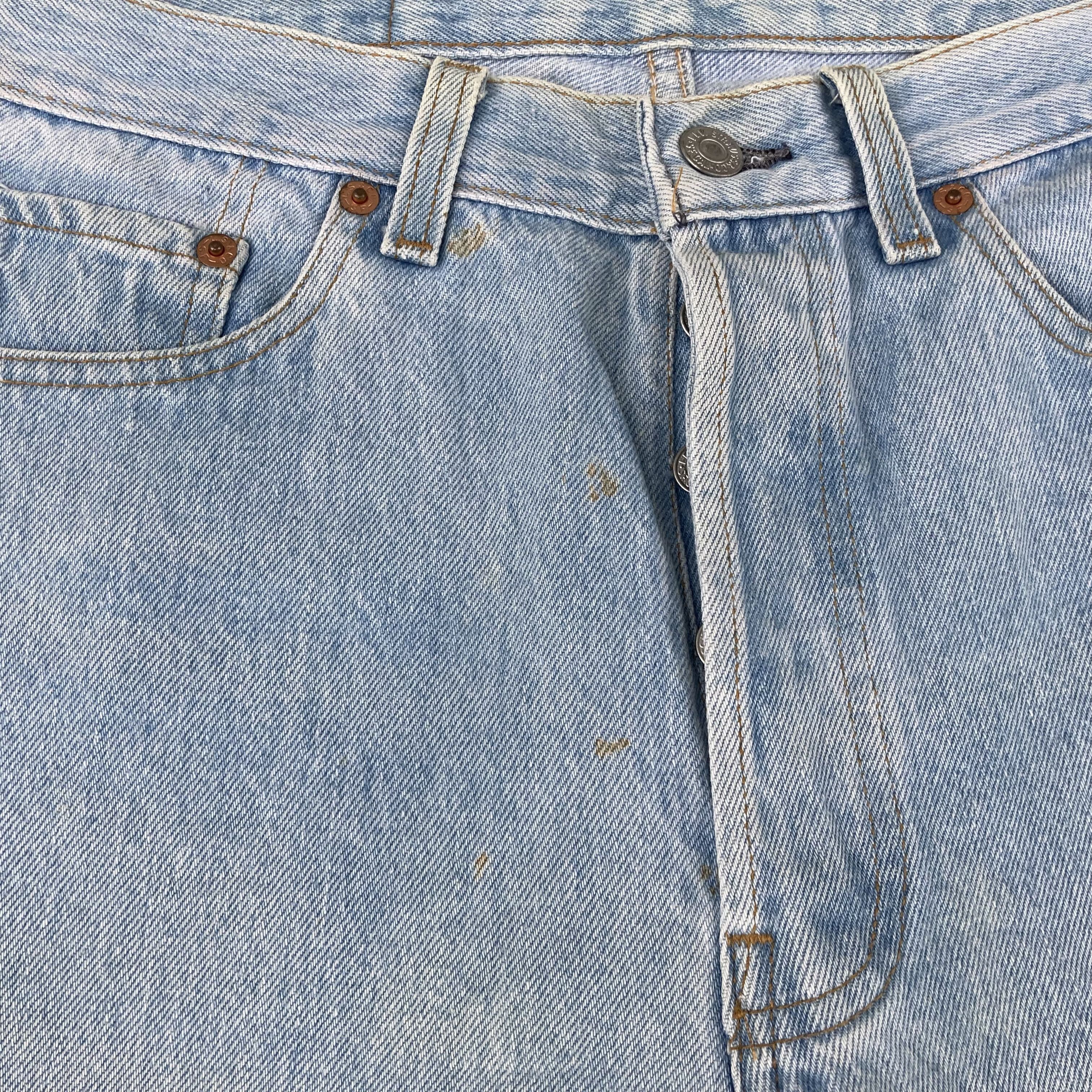Levi's × Vintage Vtg Levis 501 Distressed Ripped Light Wash 90s Grunge Jeans Size US 28 / EU 44 - 5 Thumbnail