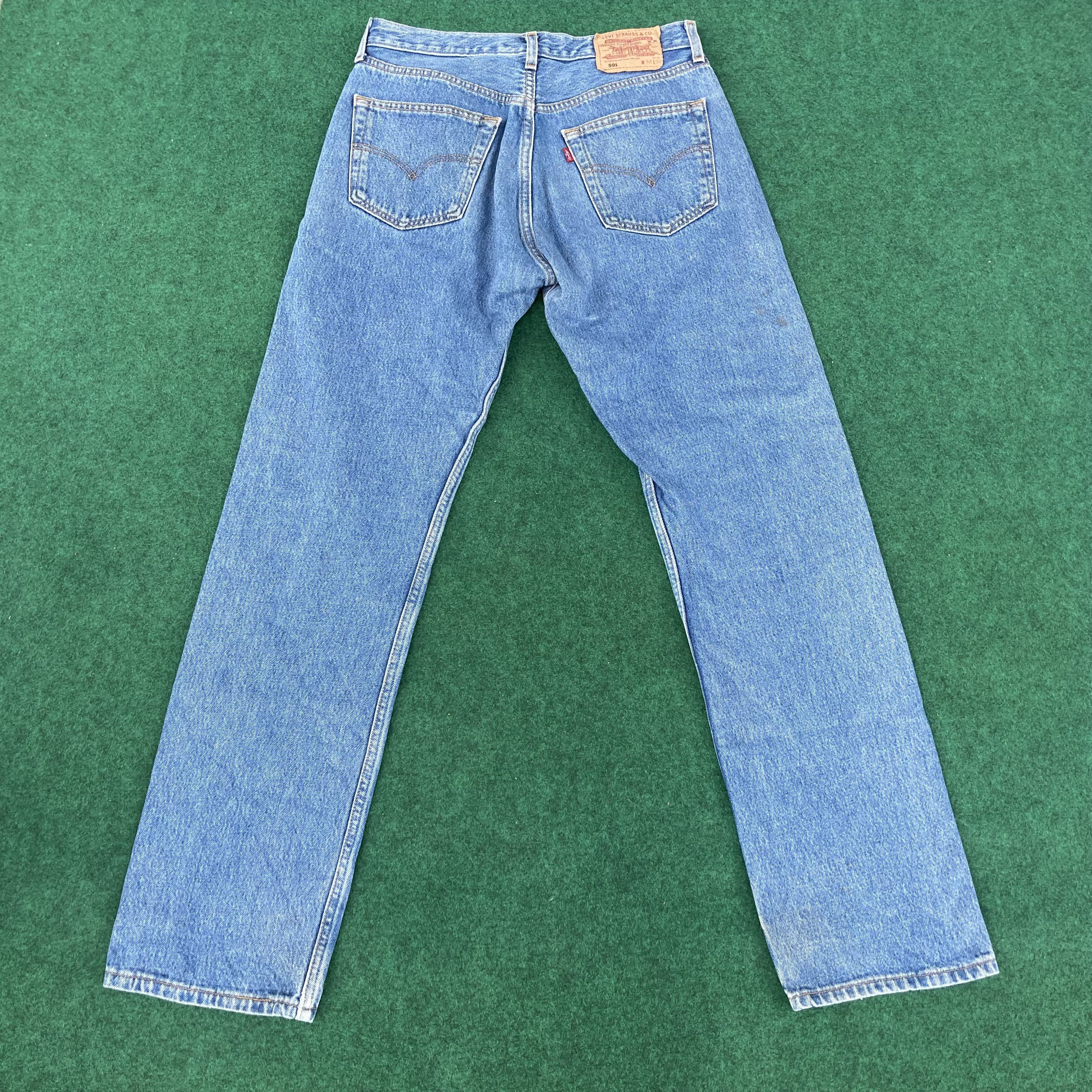 Levi's × Vintage Vtg Levis 501 Distressed Light Wash 90s Punk Grunge Jeans Size US 30 / EU 46 - 11 Thumbnail
