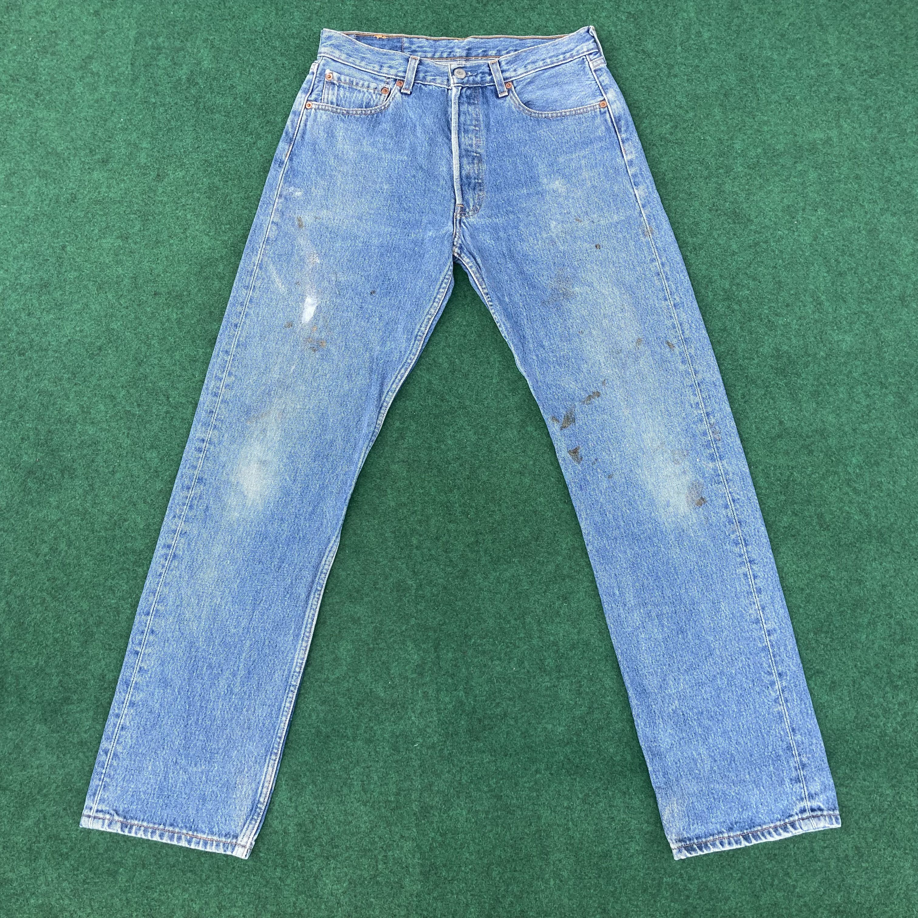 Levi's × Vintage Vtg Levis 501 Distressed Light Wash 90s Punk Grunge Jeans Size US 30 / EU 46 - 1 Thumbnail