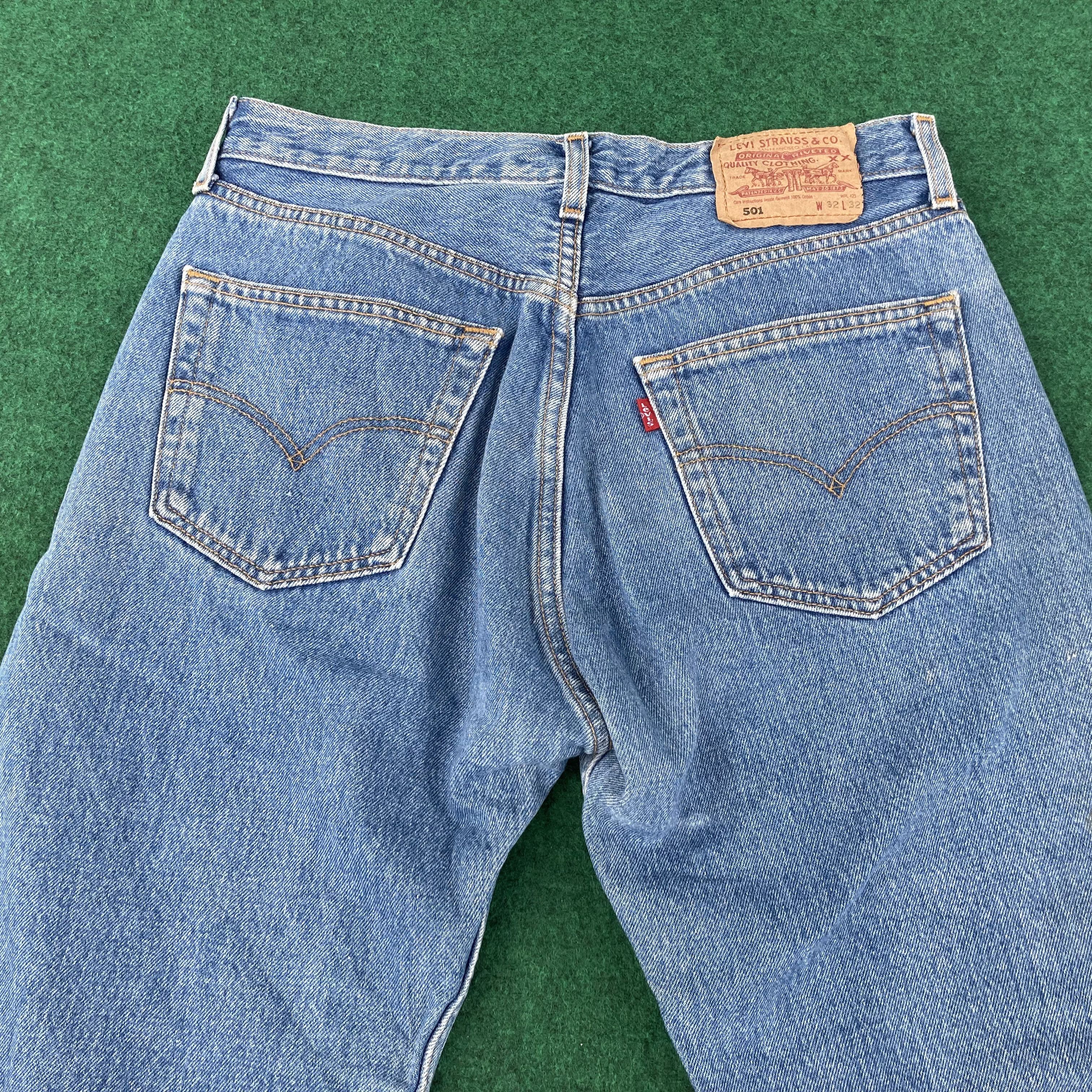 Levi's × Vintage Vtg Levis 501 Distressed Light Wash 90s Punk Grunge Jeans Size US 30 / EU 46 - 10 Thumbnail