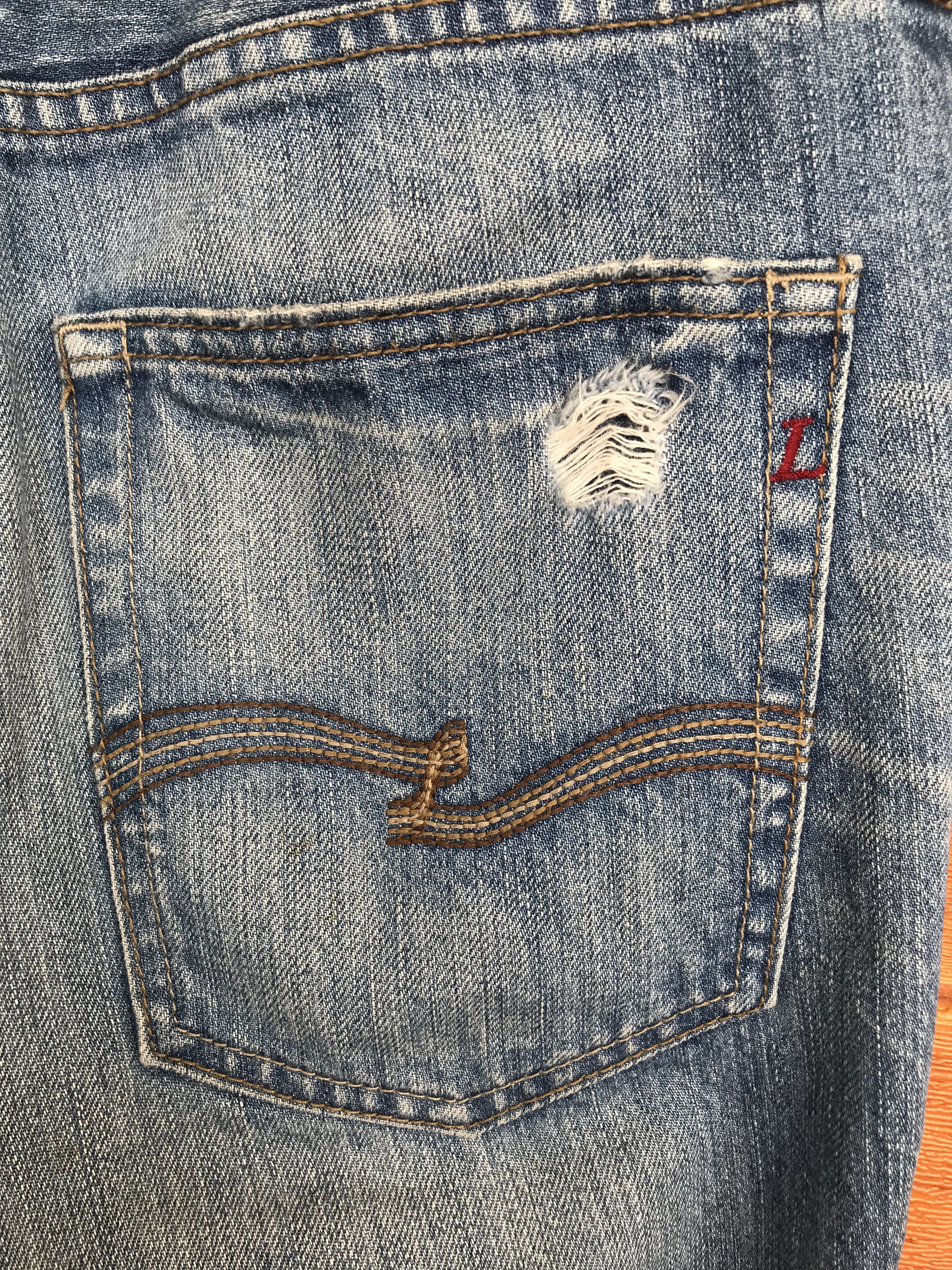 Comme des Garcons × Undercover Lyric Patchwork Distressed Denim Jeans Size US 32 / EU 48 - 18 Thumbnail